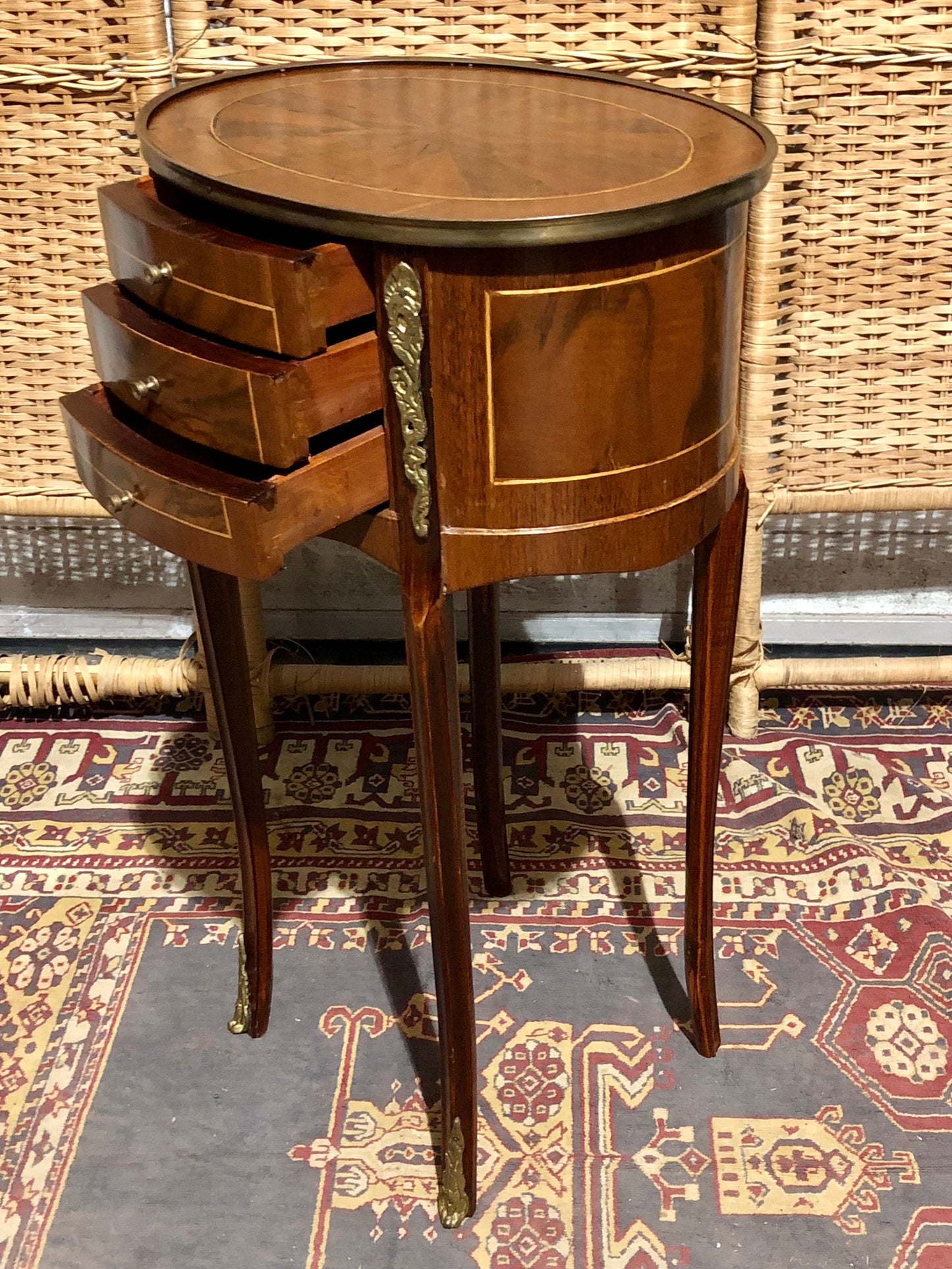 000545....Handsome Pair Of Vintage French Lamp Tables ( sold )