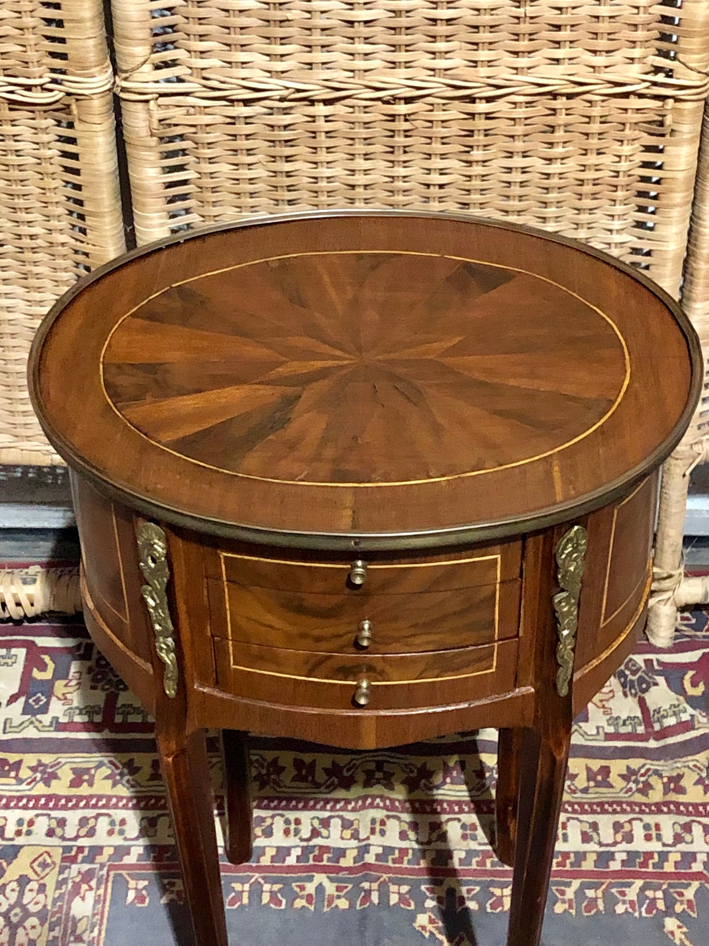 000545....Handsome Pair Of Vintage French Lamp Tables ( sold )