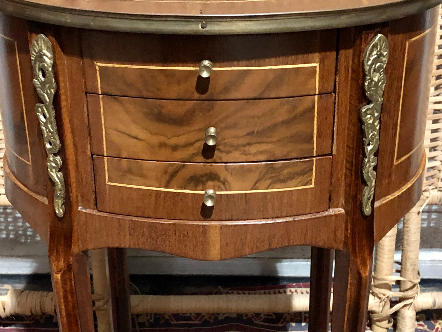 000545....Handsome Pair Of Vintage French Lamp Tables ( sold )