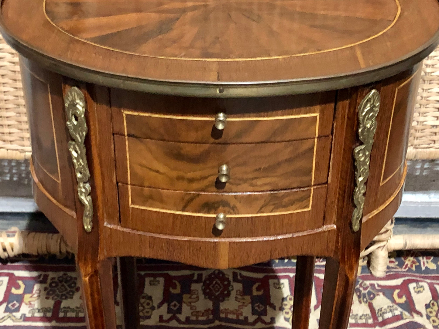 000545....Handsome Pair Of Vintage French Lamp Tables ( sold )