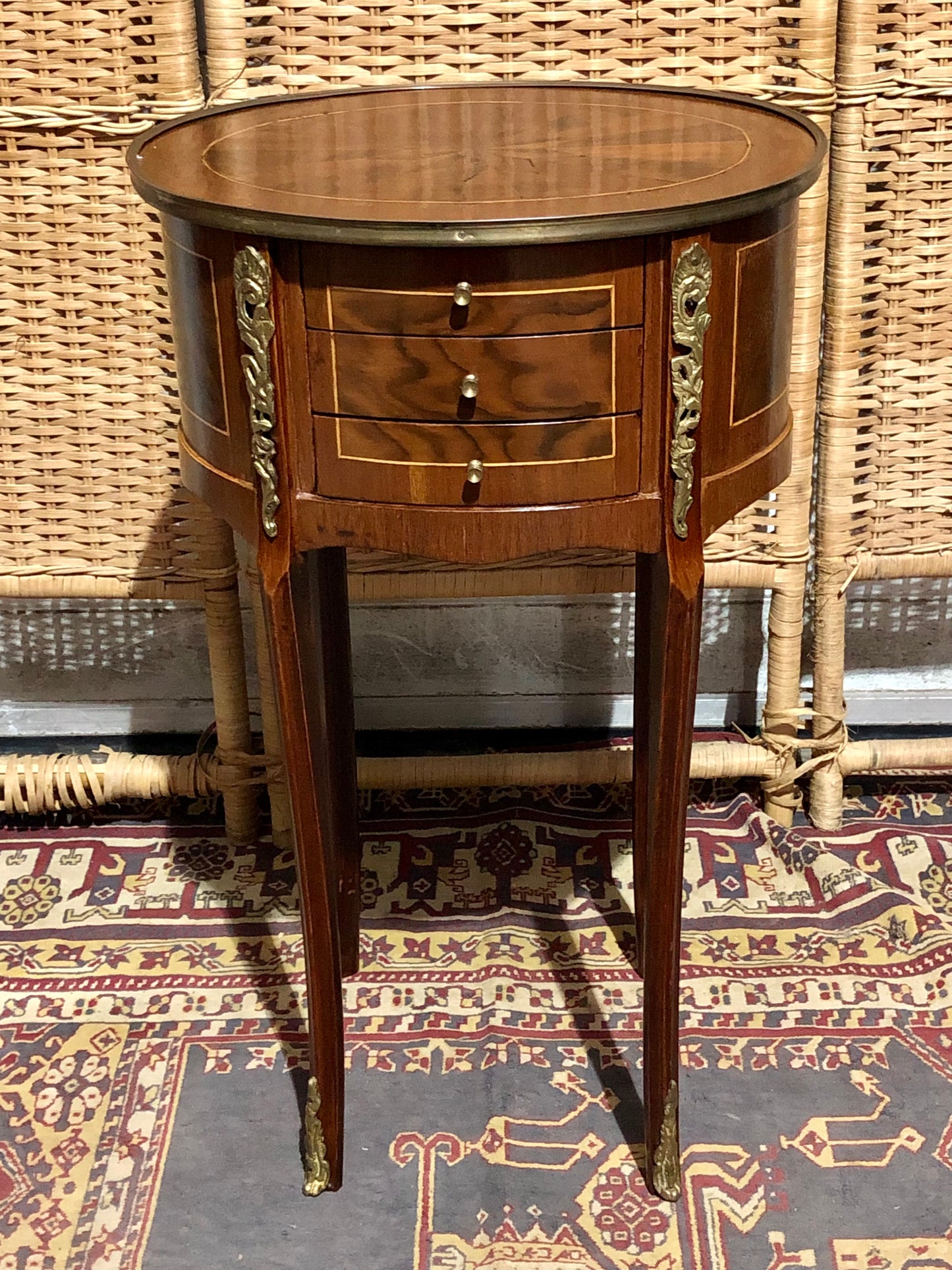 000545....Handsome Pair Of Vintage French Lamp Tables ( sold )