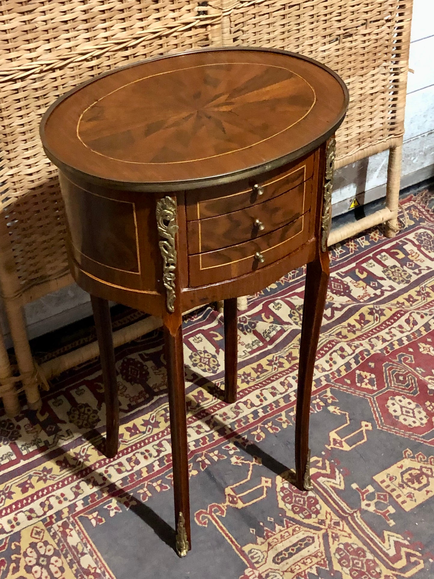 000545....Handsome Pair Of Vintage French Lamp Tables ( sold )