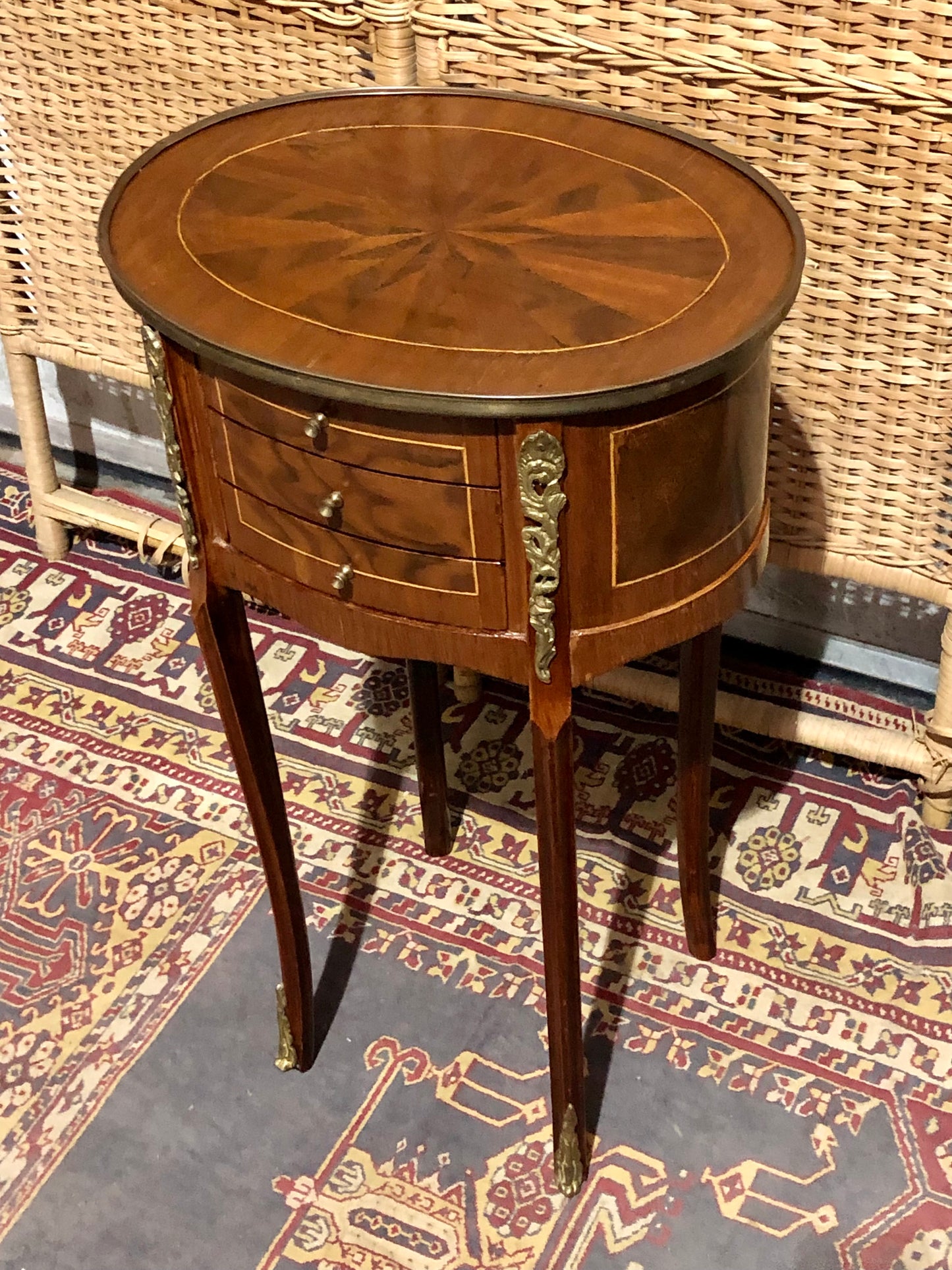 000545....Handsome Pair Of Vintage French Lamp Tables ( sold )