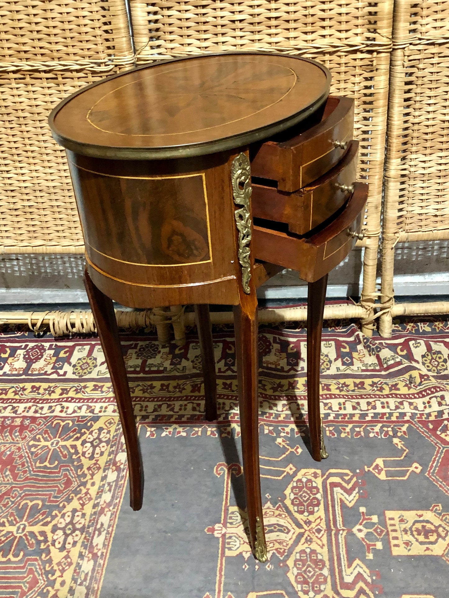 000545....Handsome Pair Of Vintage French Lamp Tables ( sold )