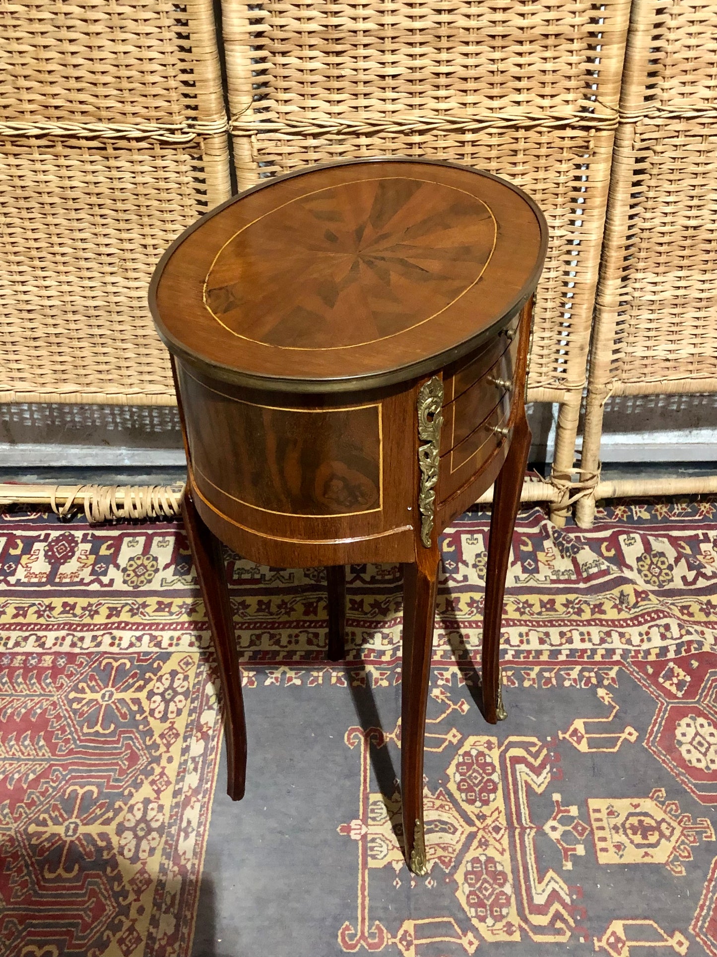 000545....Handsome Pair Of Vintage French Lamp Tables ( sold )
