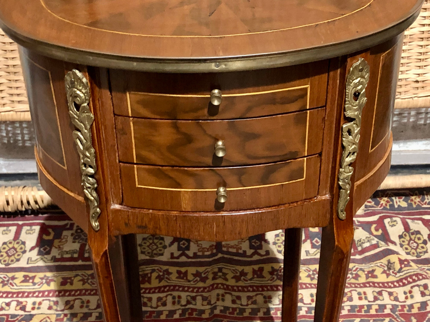 000545....Handsome Pair Of Vintage French Lamp Tables ( sold )