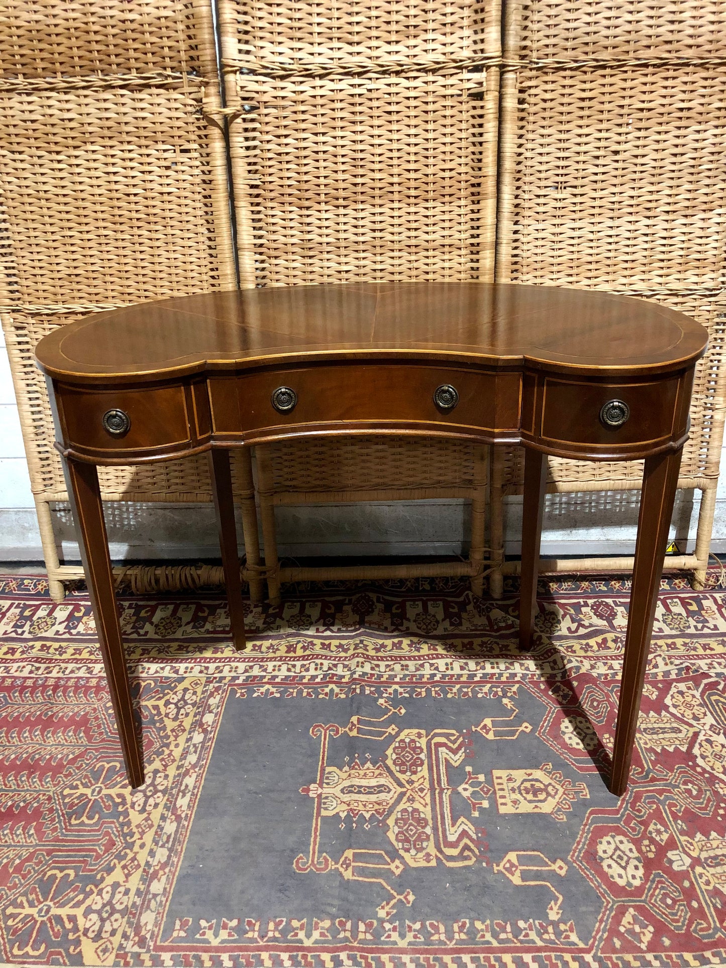 000546....Handsome Small Vintage Mahogany Table With Drawers ( sold )