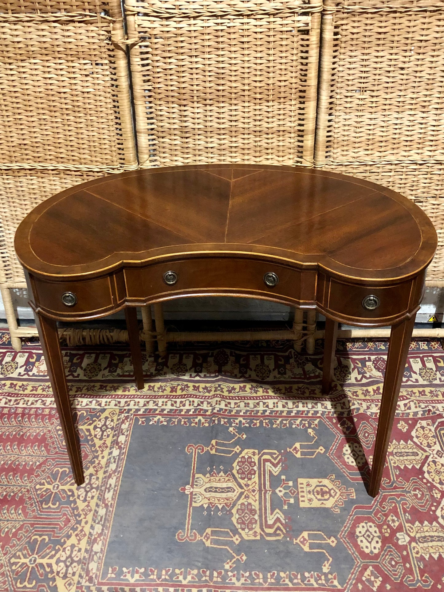 000546....Handsome Small Vintage Mahogany Table With Drawers ( sold )