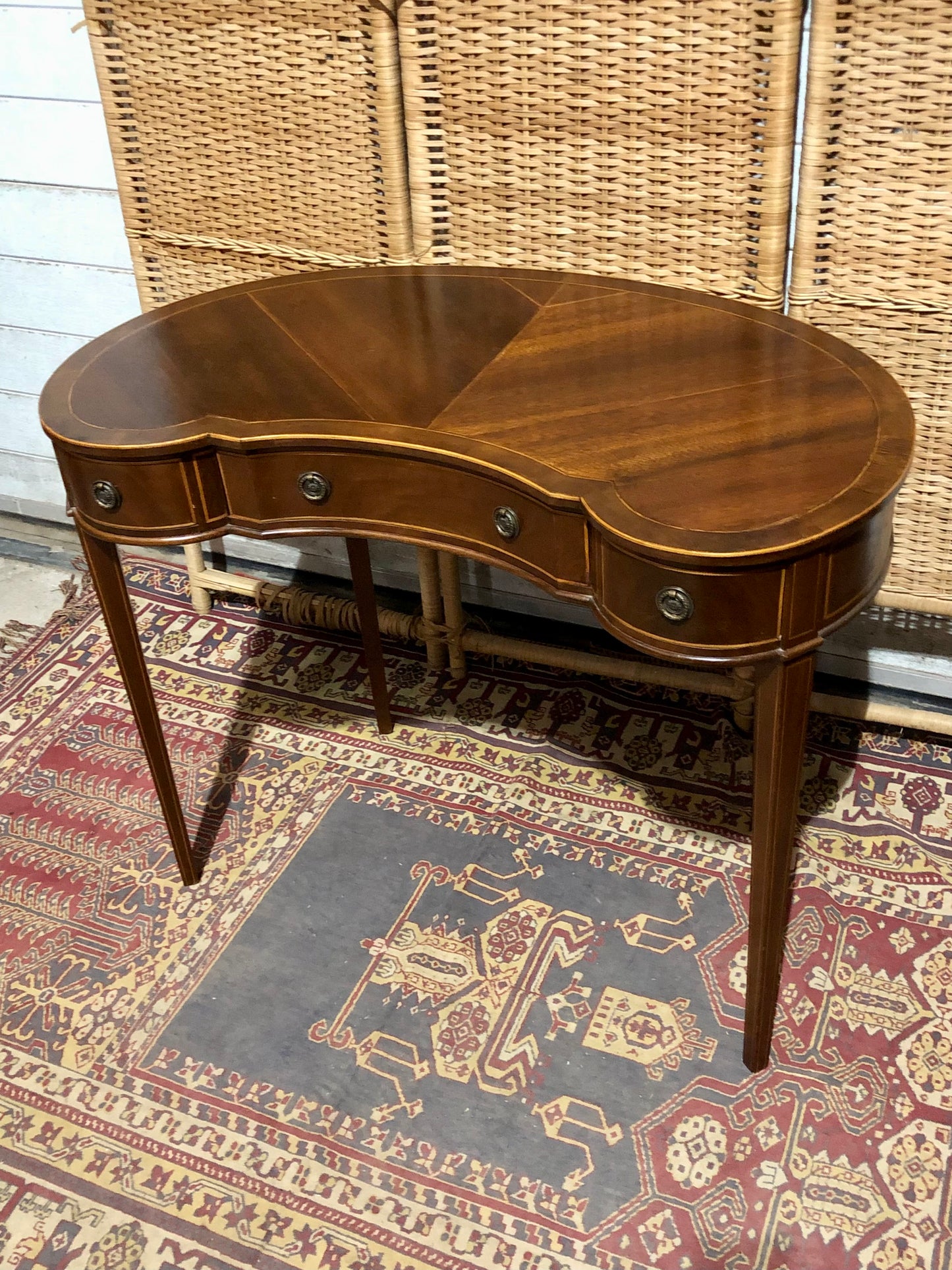 000546....Handsome Small Vintage Mahogany Table With Drawers ( sold )