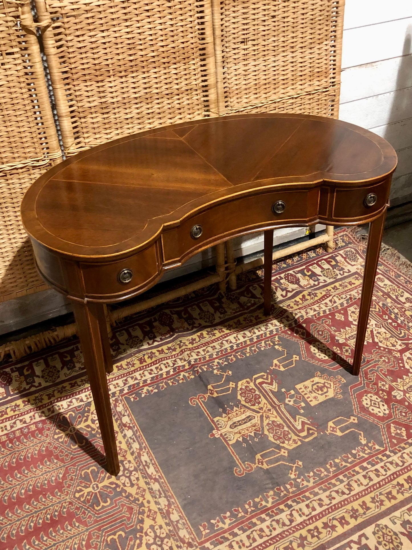000546....Handsome Small Vintage Mahogany Table With Drawers ( sold )
