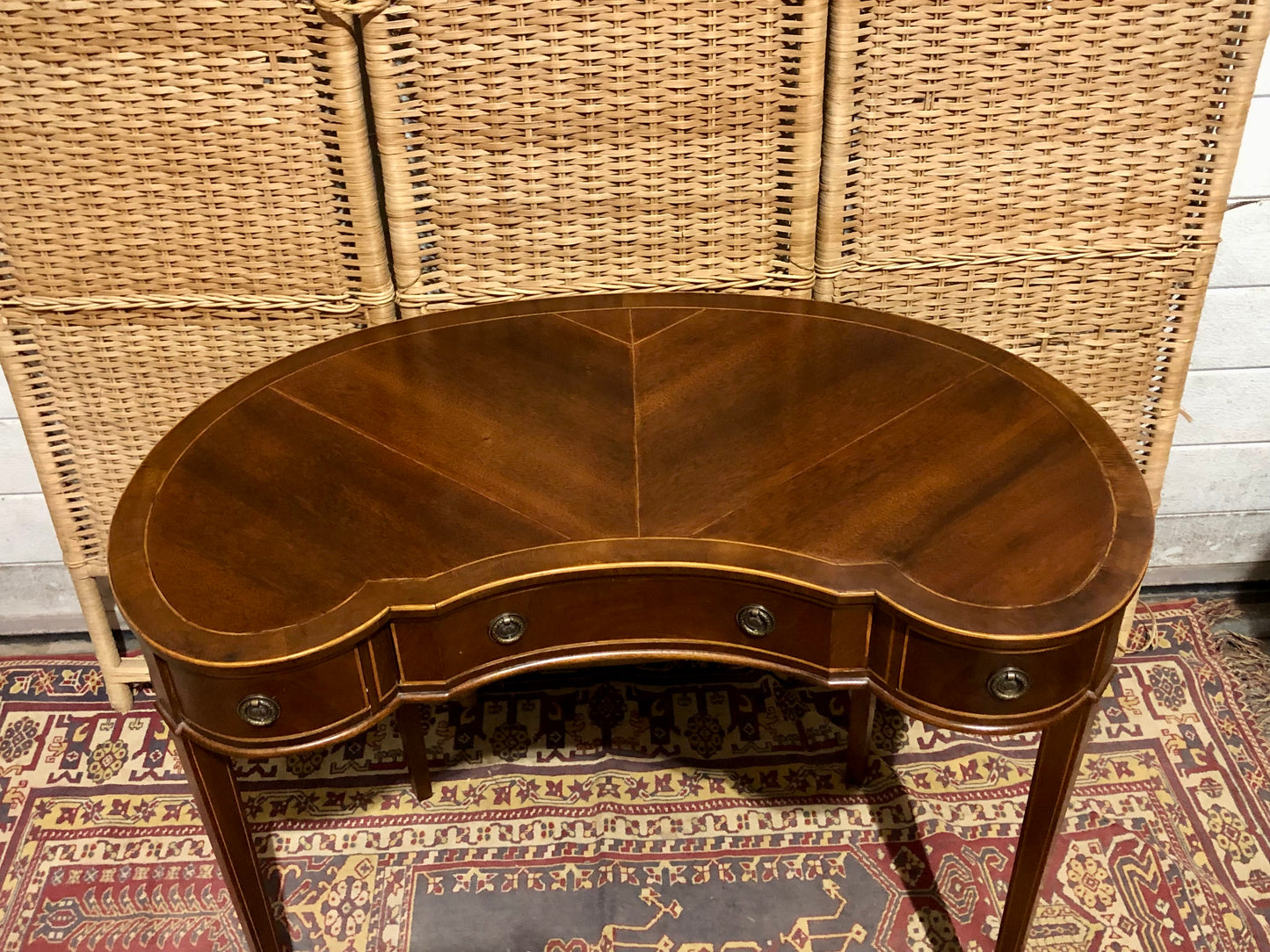 000546....Handsome Small Vintage Mahogany Table With Drawers ( sold )
