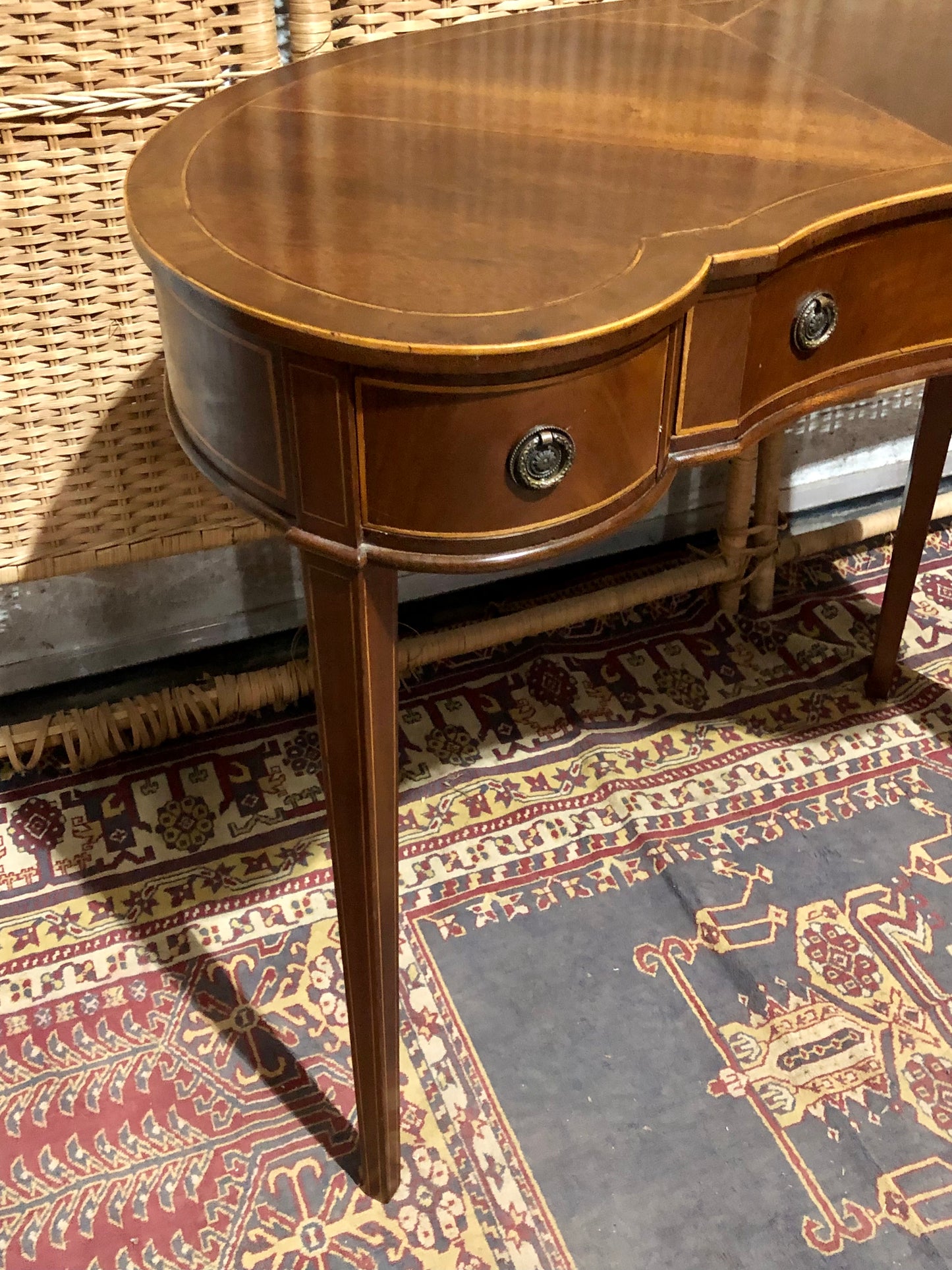 000546....Handsome Small Vintage Mahogany Table With Drawers ( sold )