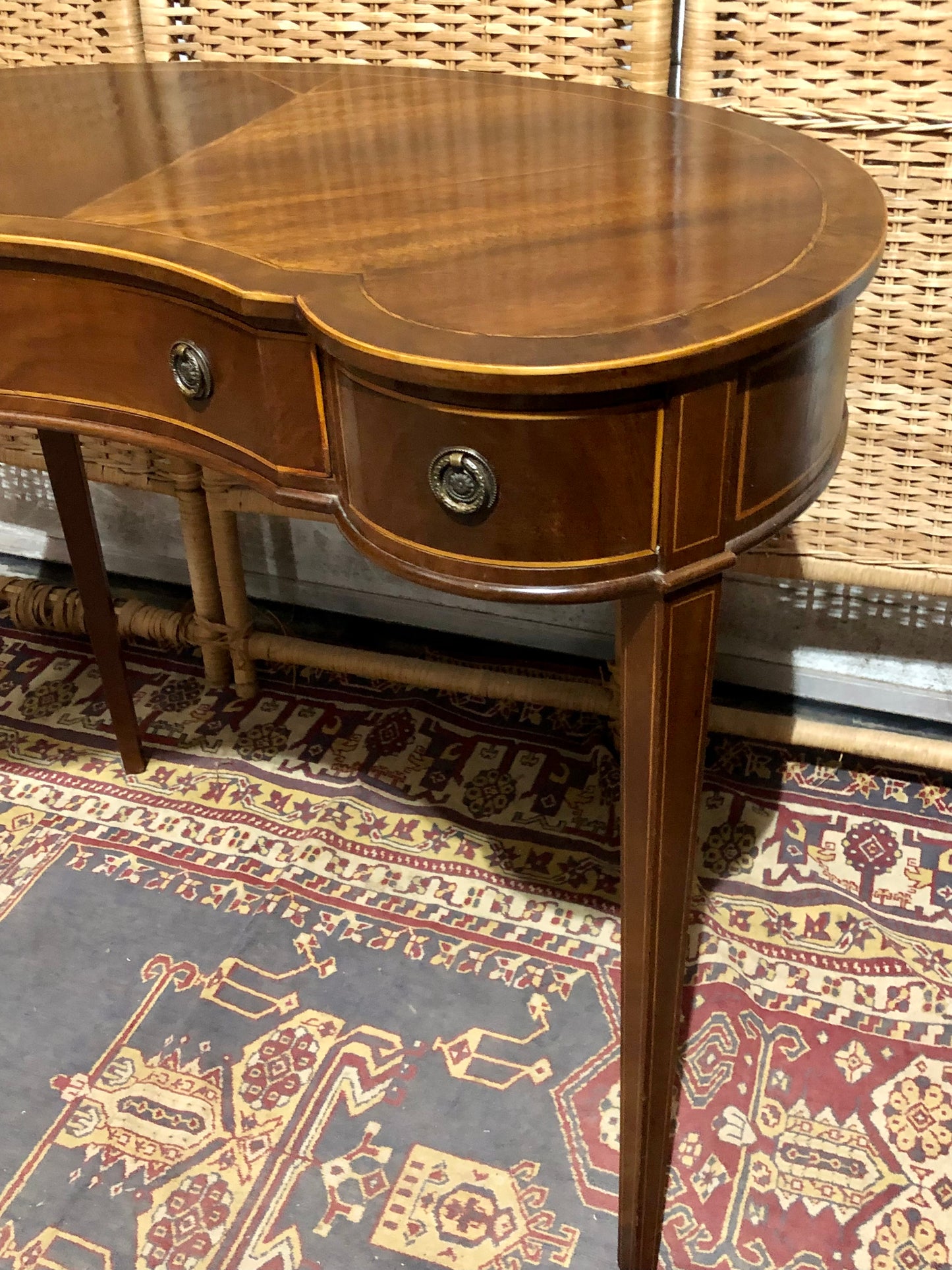 000546....Handsome Small Vintage Mahogany Table With Drawers ( sold )