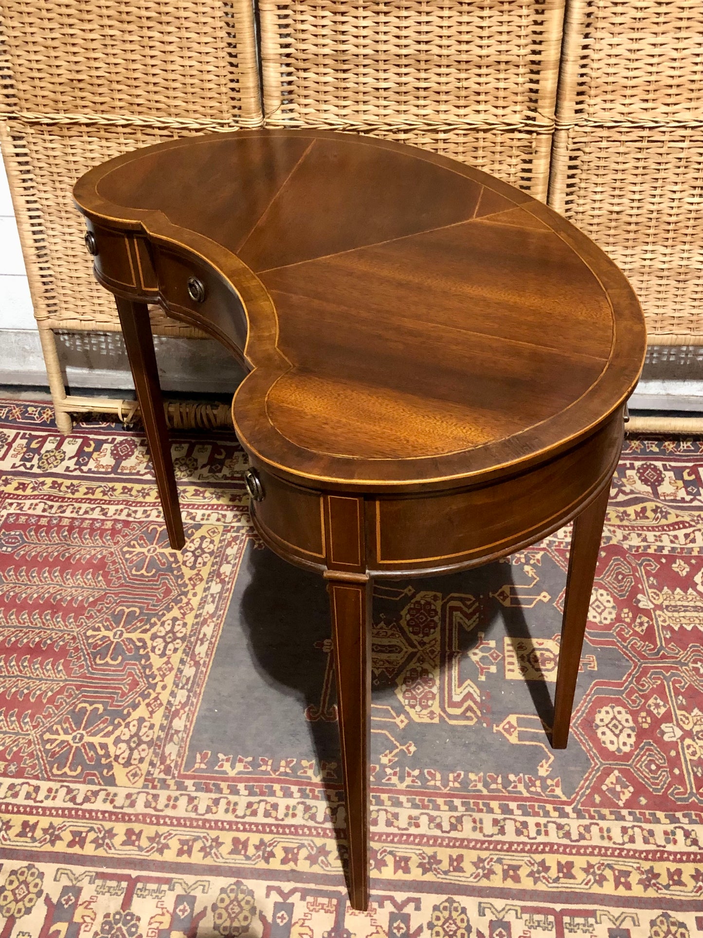 000546....Handsome Small Vintage Mahogany Table With Drawers ( sold )