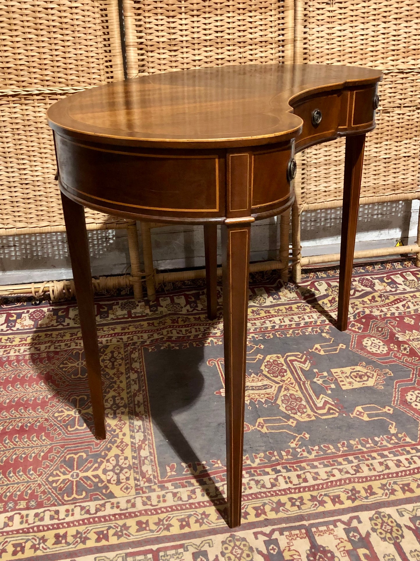 000546....Handsome Small Vintage Mahogany Table With Drawers ( sold )