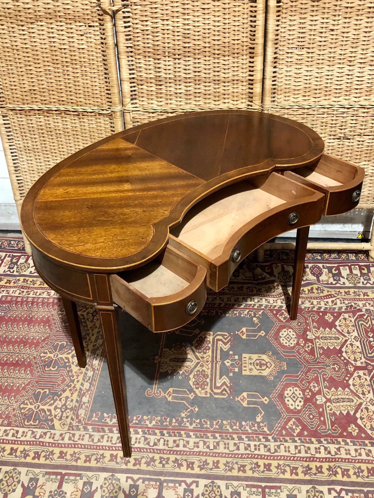 000546....Handsome Small Vintage Mahogany Table With Drawers ( sold )
