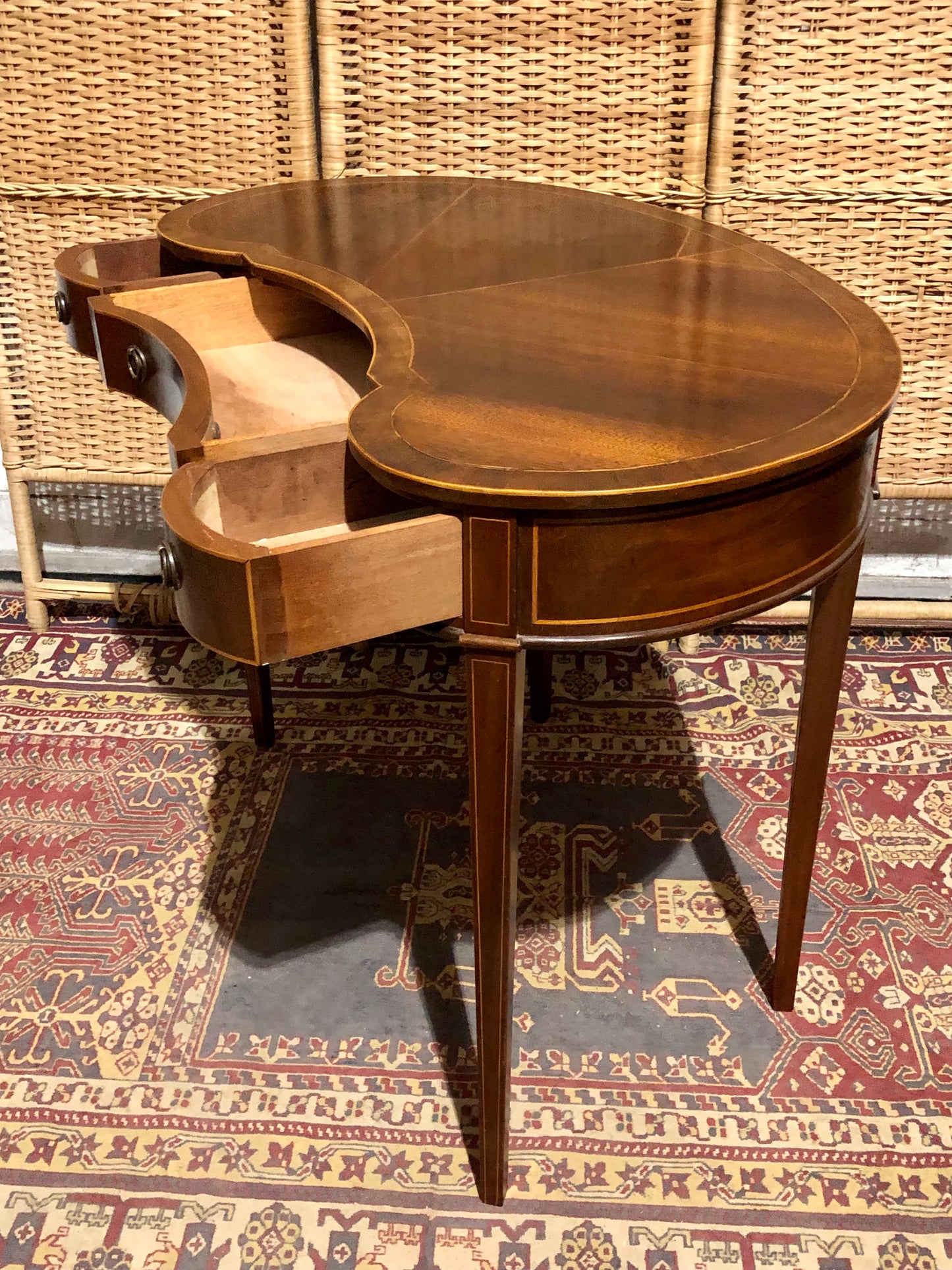 000546....Handsome Small Vintage Mahogany Table With Drawers ( sold )
