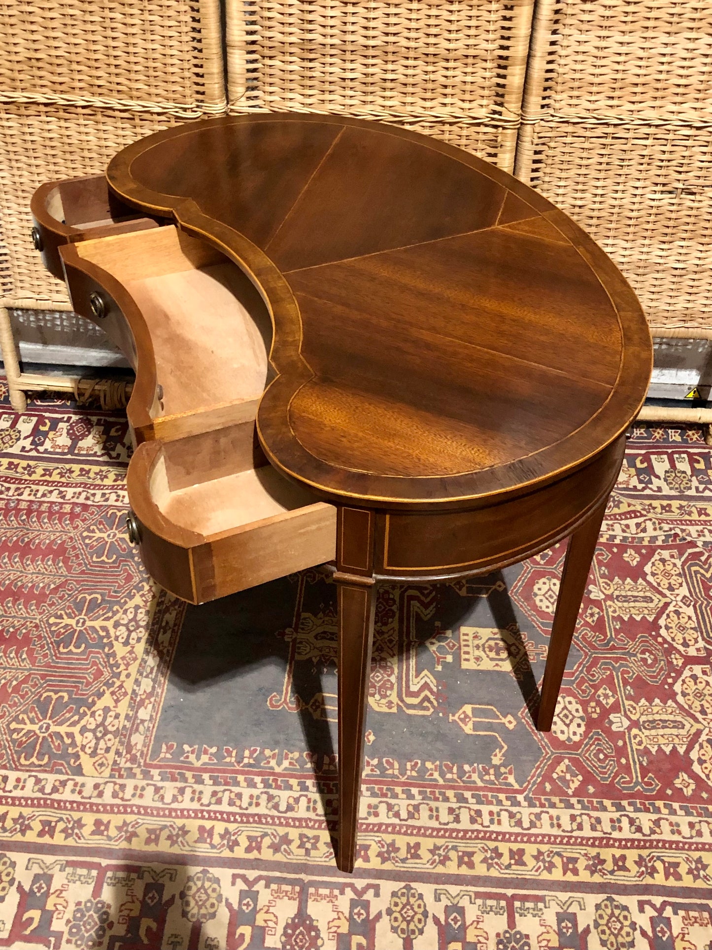 000546....Handsome Small Vintage Mahogany Table With Drawers ( sold )