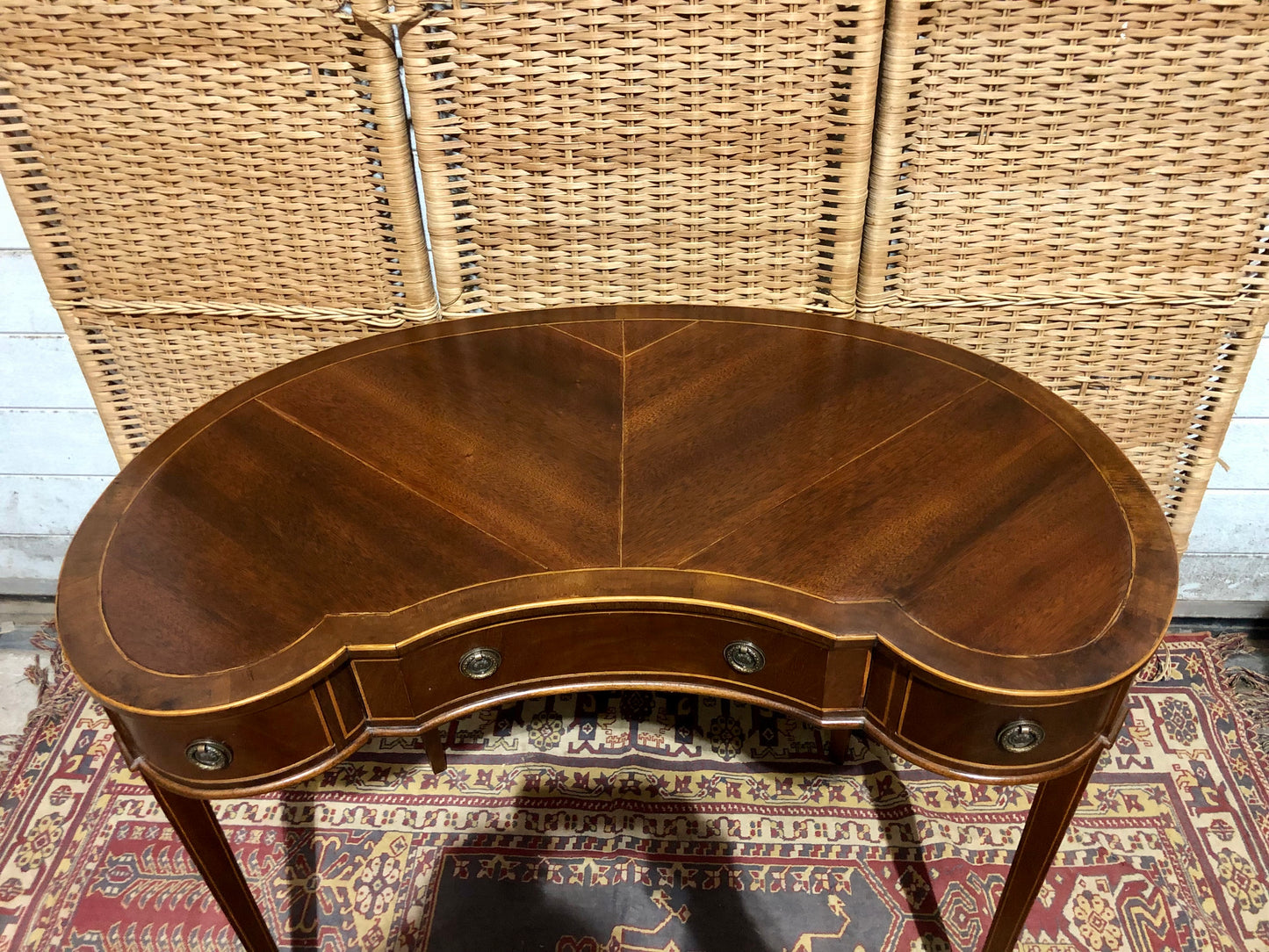 000546....Handsome Small Vintage Mahogany Table With Drawers ( sold )