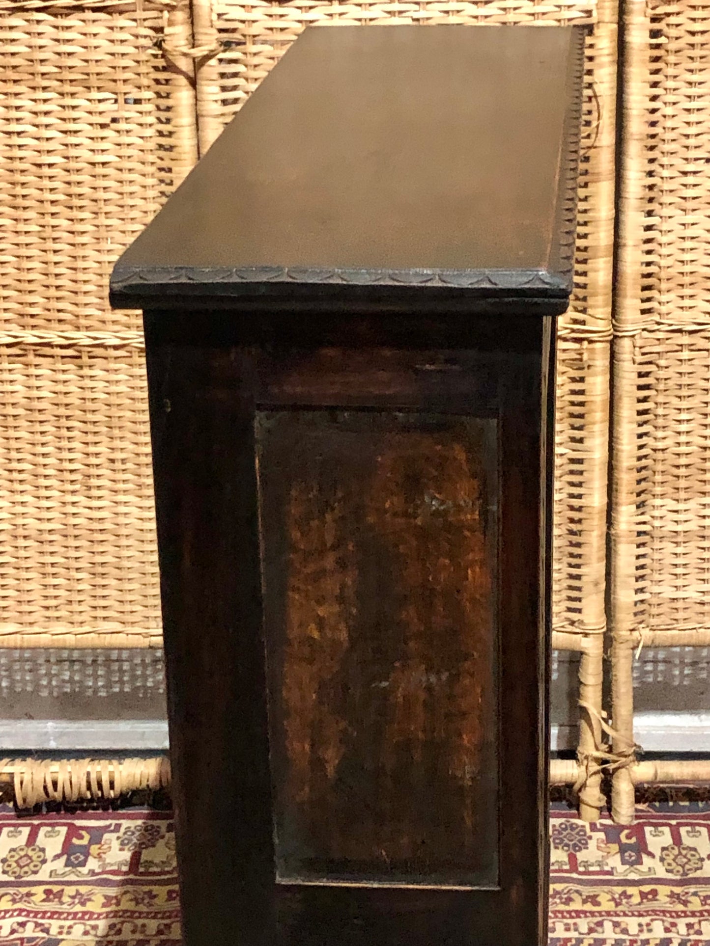 000543....Handsome Antique Carved Oak Bookcase ( sold )