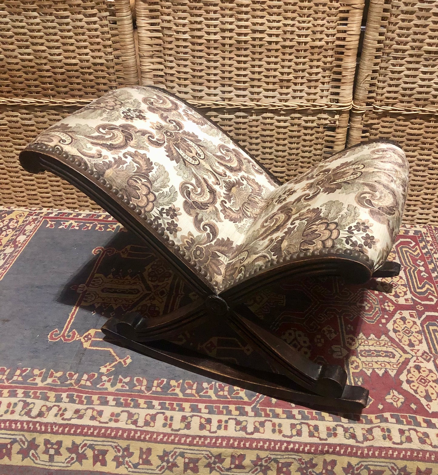 000537...Handsome Antique Mahogany Gout Stool / Footstool