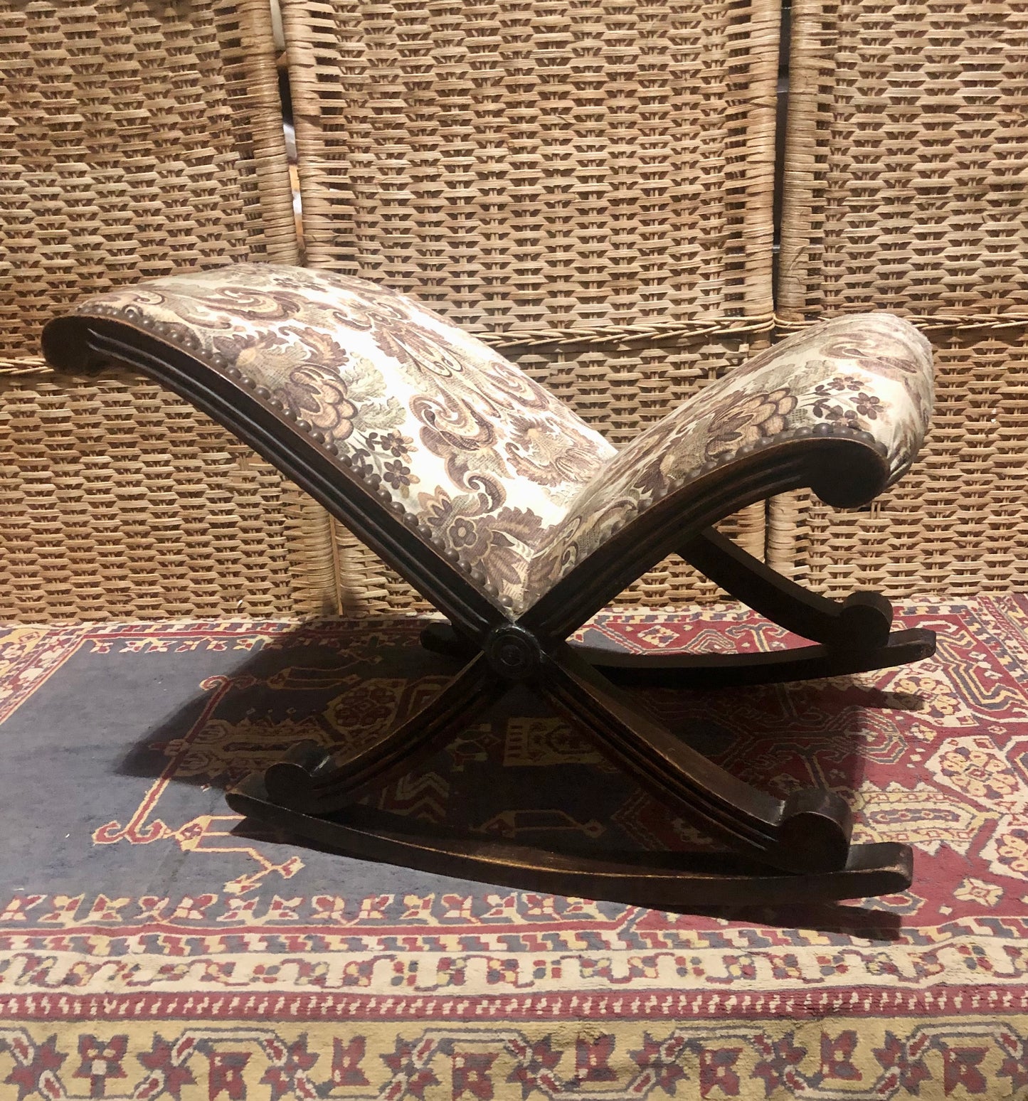 000537...Handsome Antique Mahogany Gout Stool / Footstool