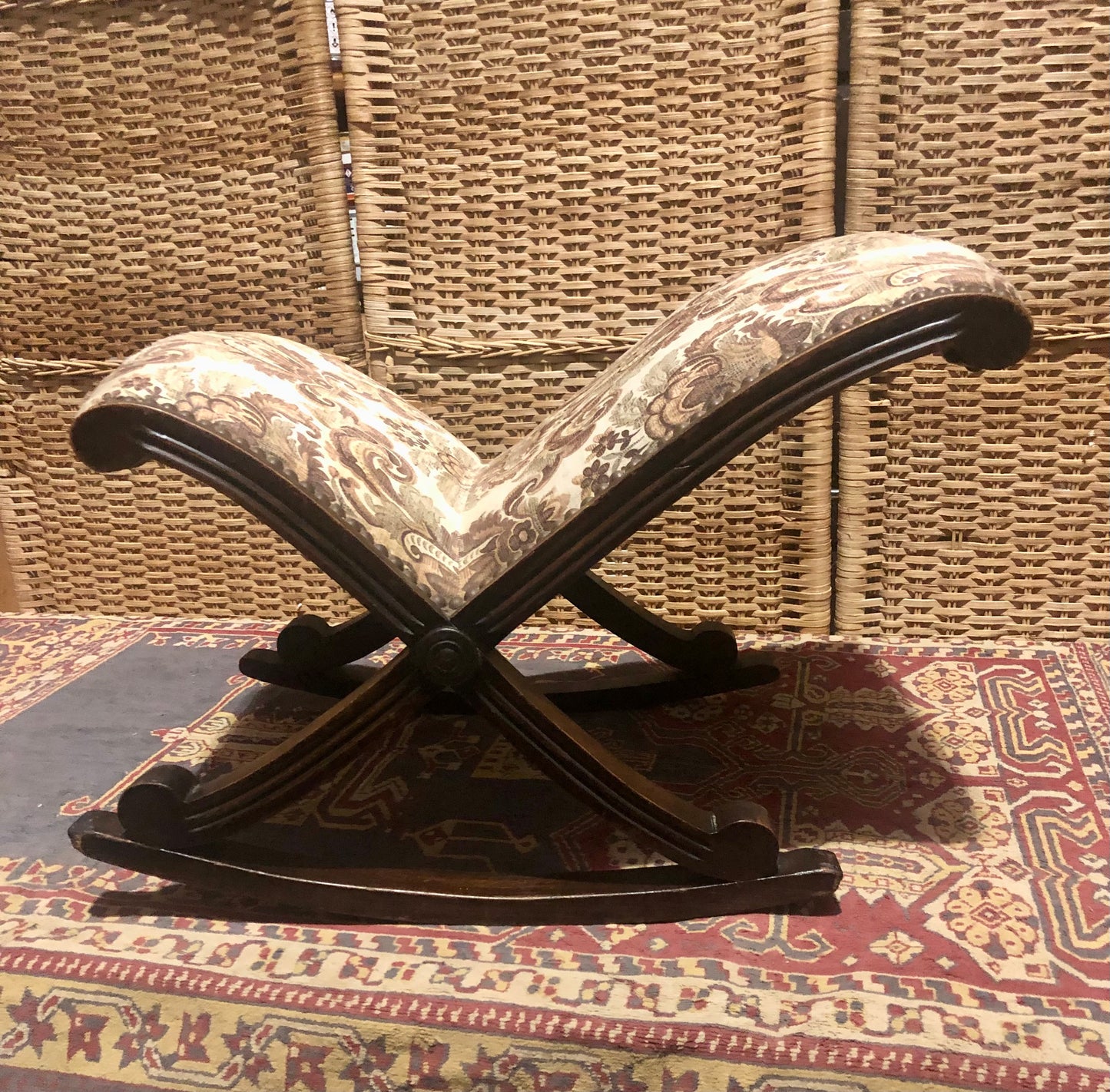 000537...Handsome Antique Mahogany Gout Stool / Footstool