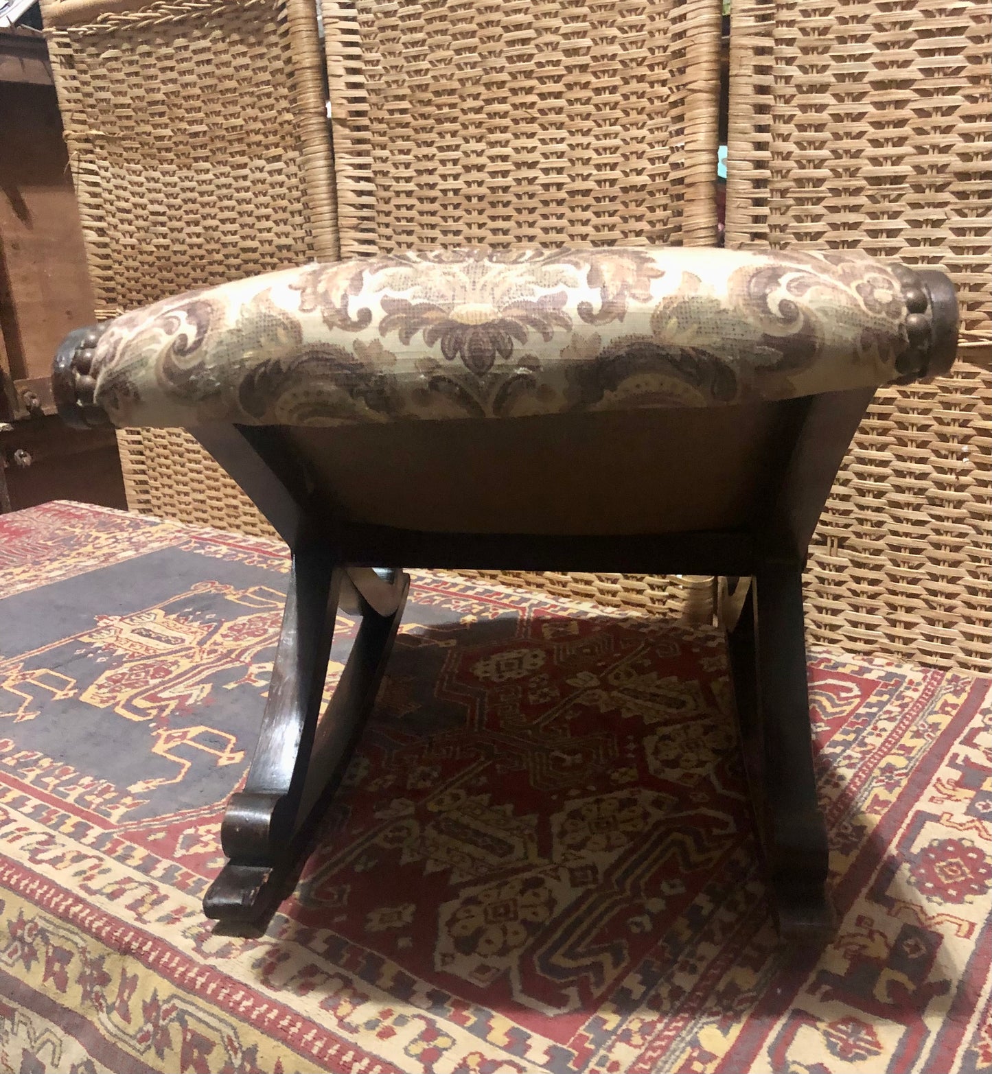 000537...Handsome Antique Mahogany Gout Stool / Footstool