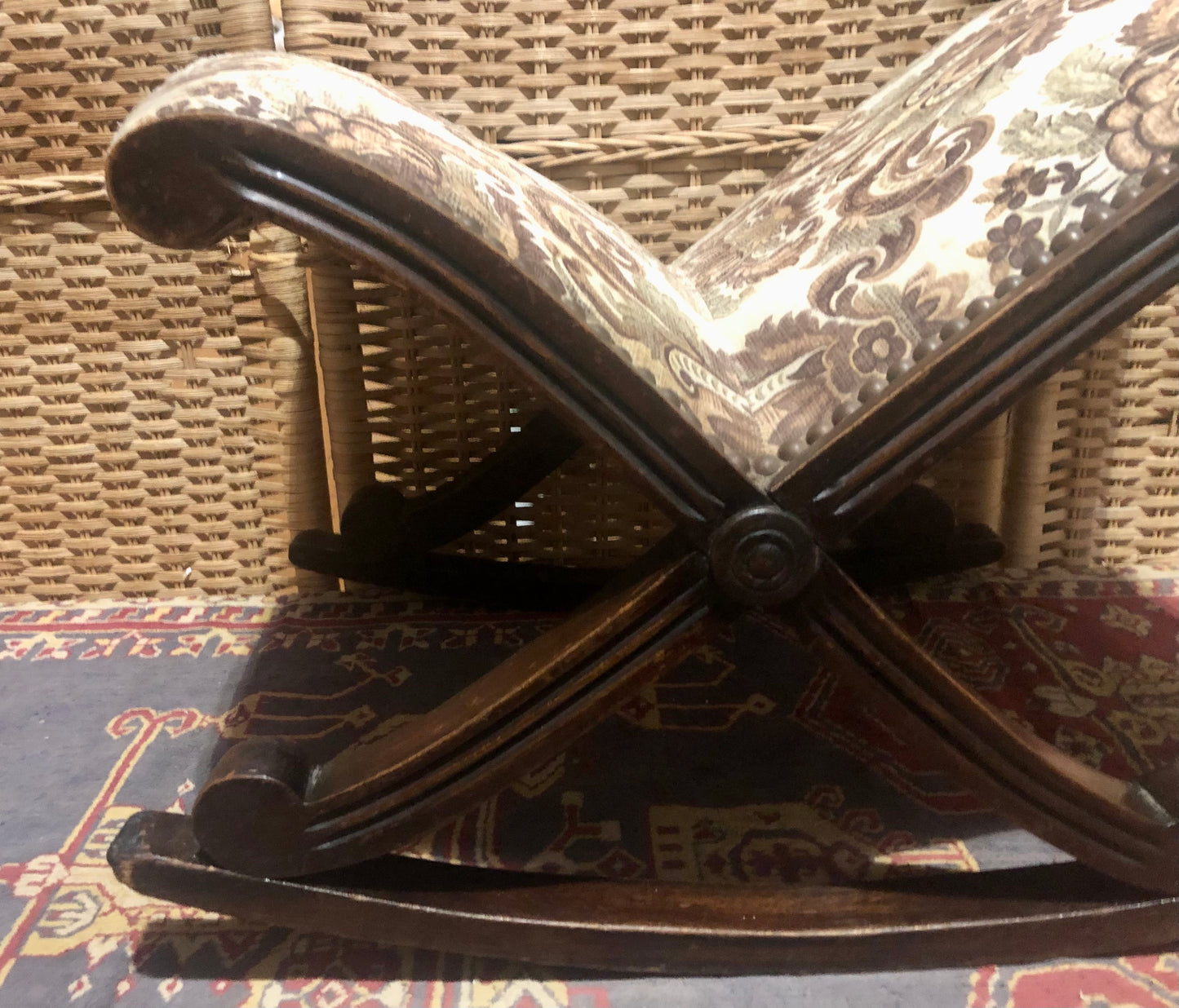 000537...Handsome Antique Mahogany Gout Stool / Footstool