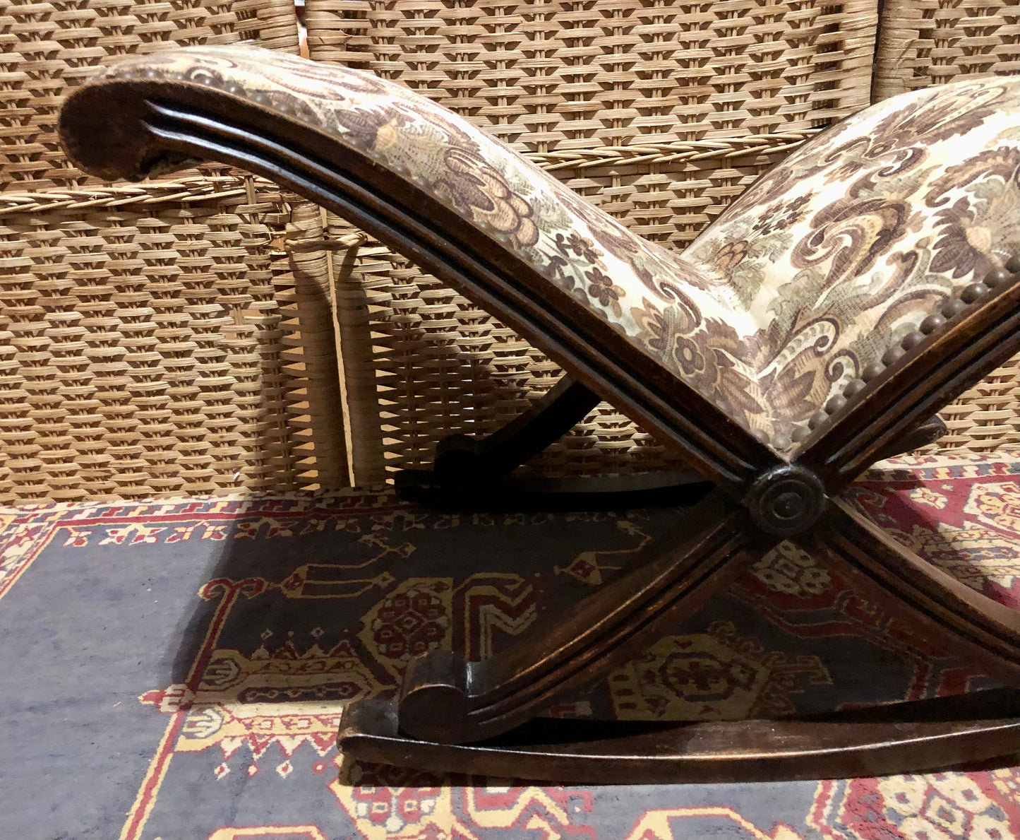 000537...Handsome Antique Mahogany Gout Stool / Footstool