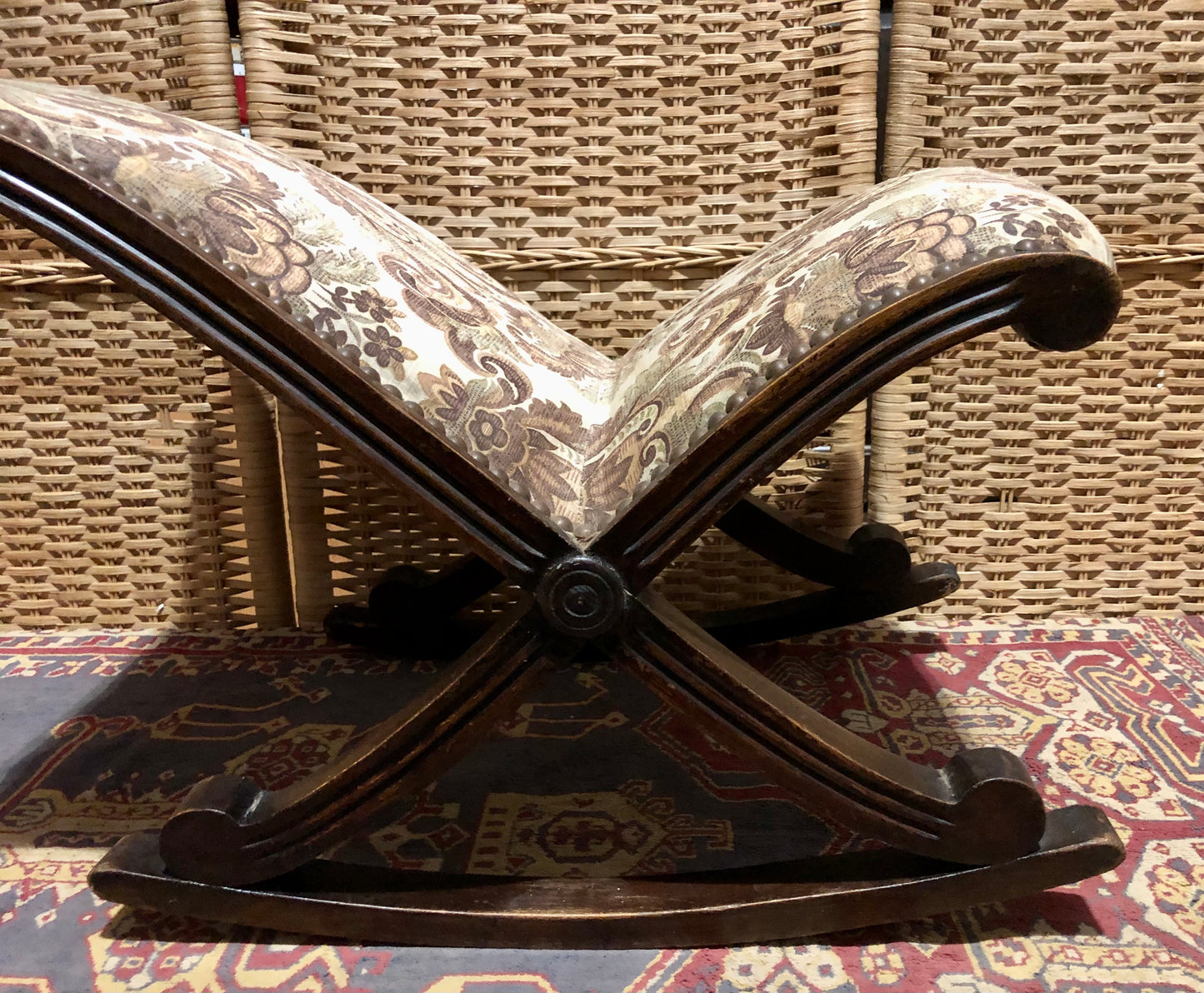 000537...Handsome Antique Mahogany Gout Stool / Footstool