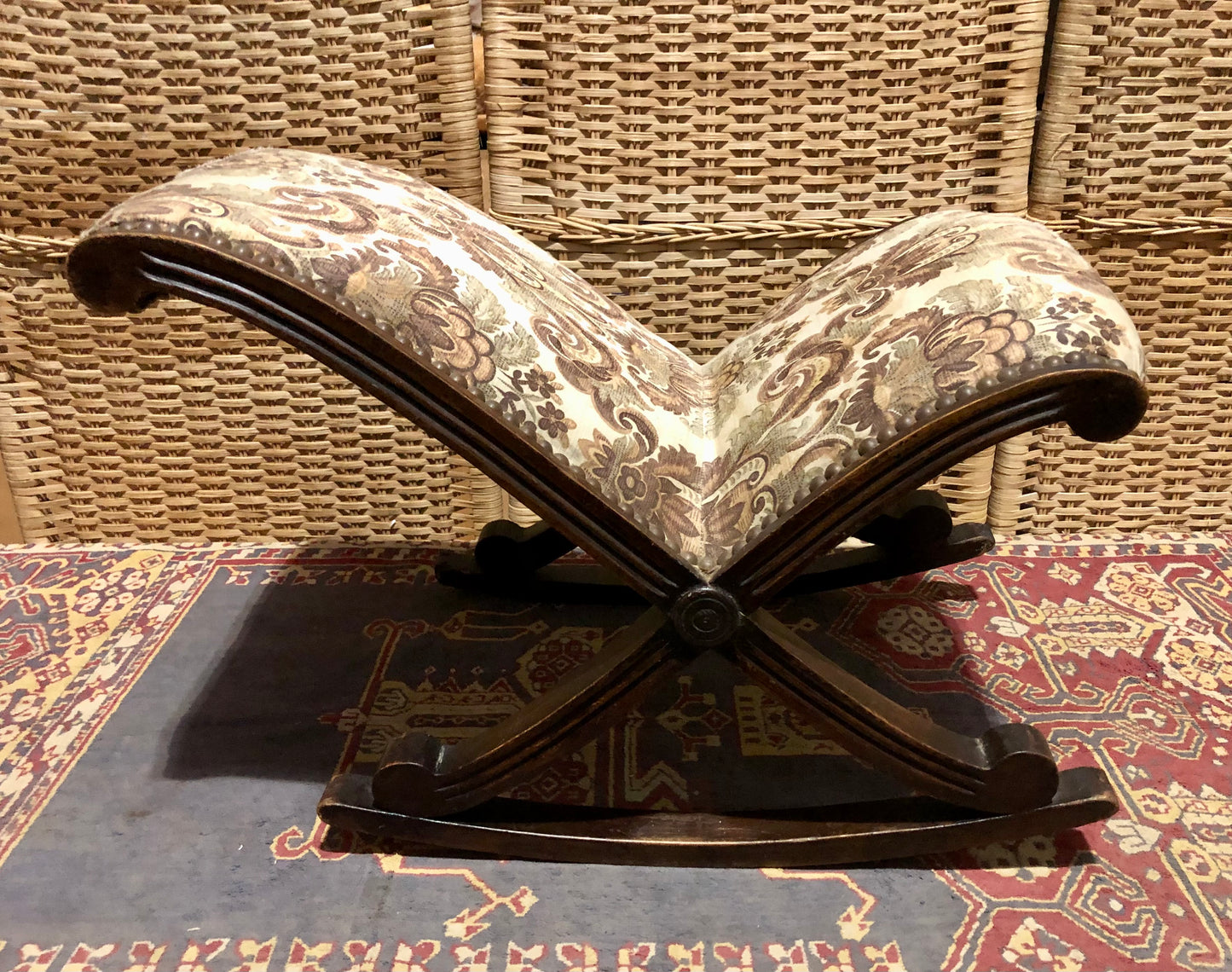 000537...Handsome Antique Mahogany Gout Stool / Footstool