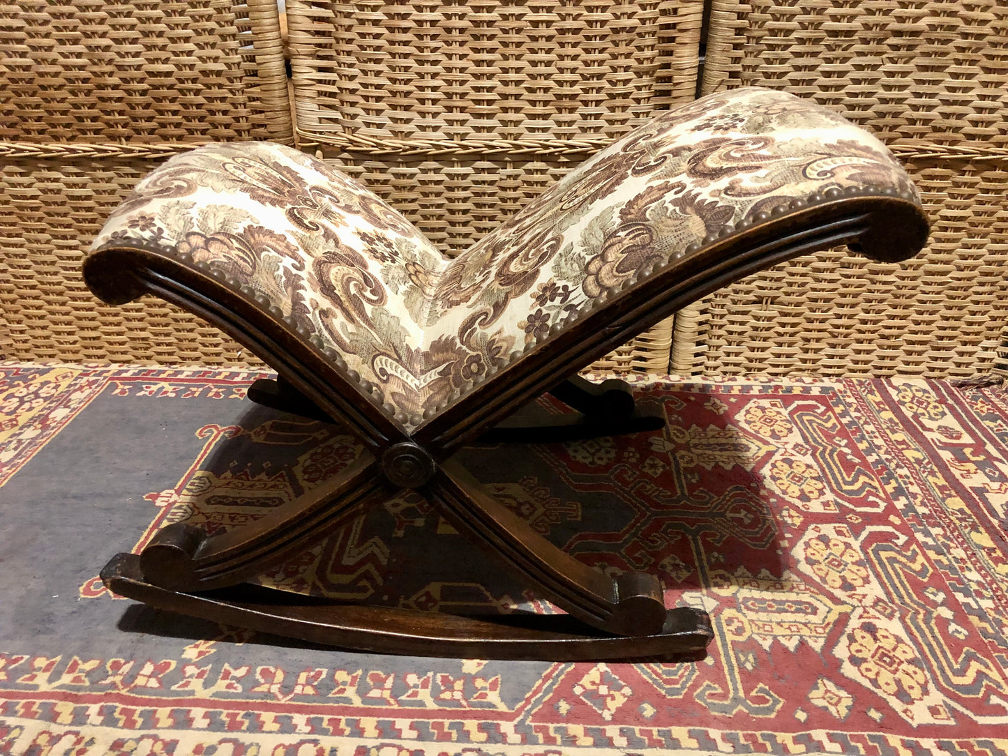 000537...Handsome Antique Mahogany Gout Stool / Footstool