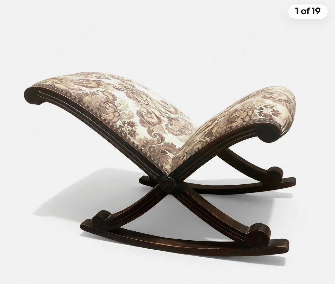 000537...Handsome Antique Mahogany Gout Stool / Footstool