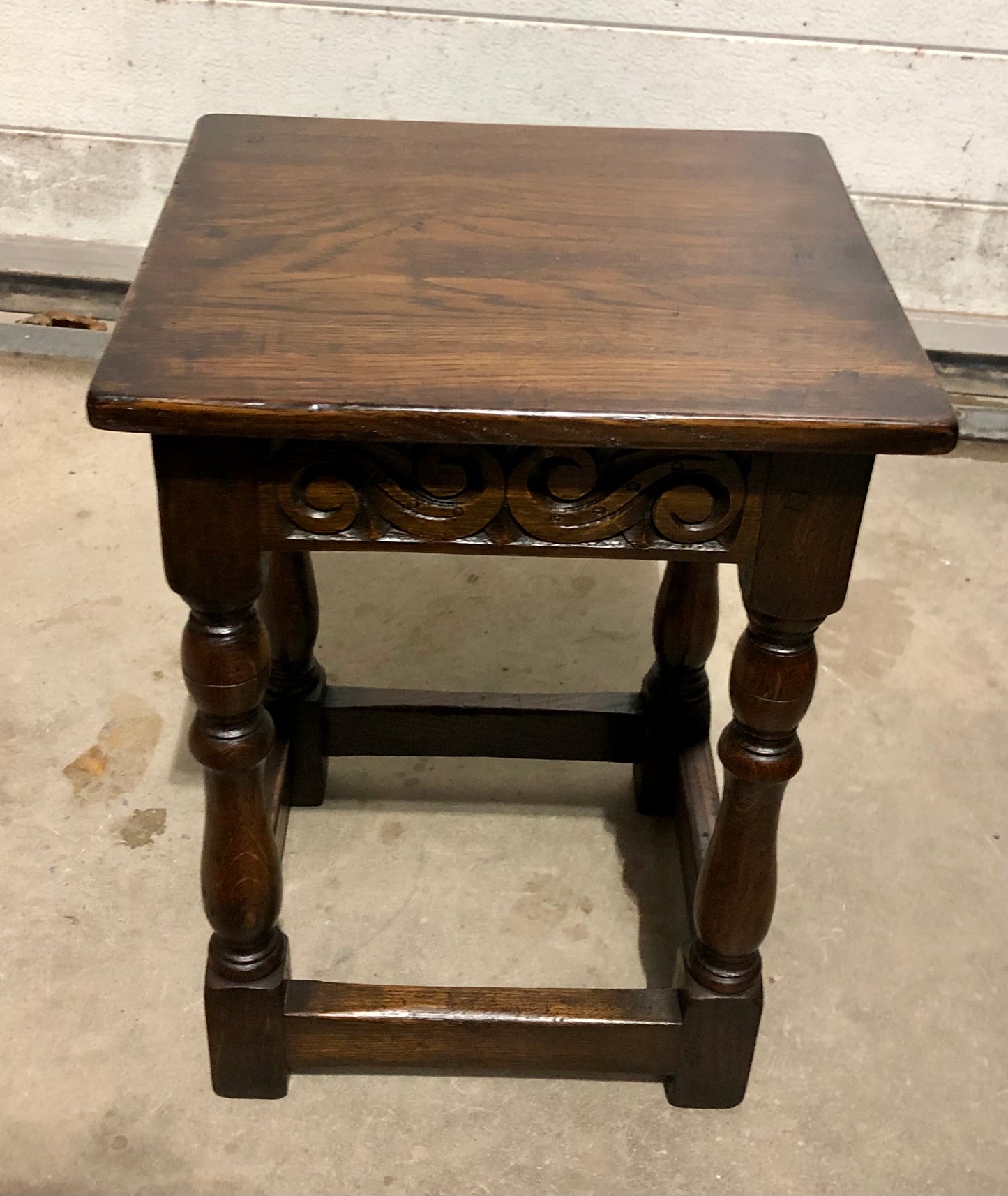 000702....Handsome Vintage Carved Oak Nest Of Three Coffee Tables