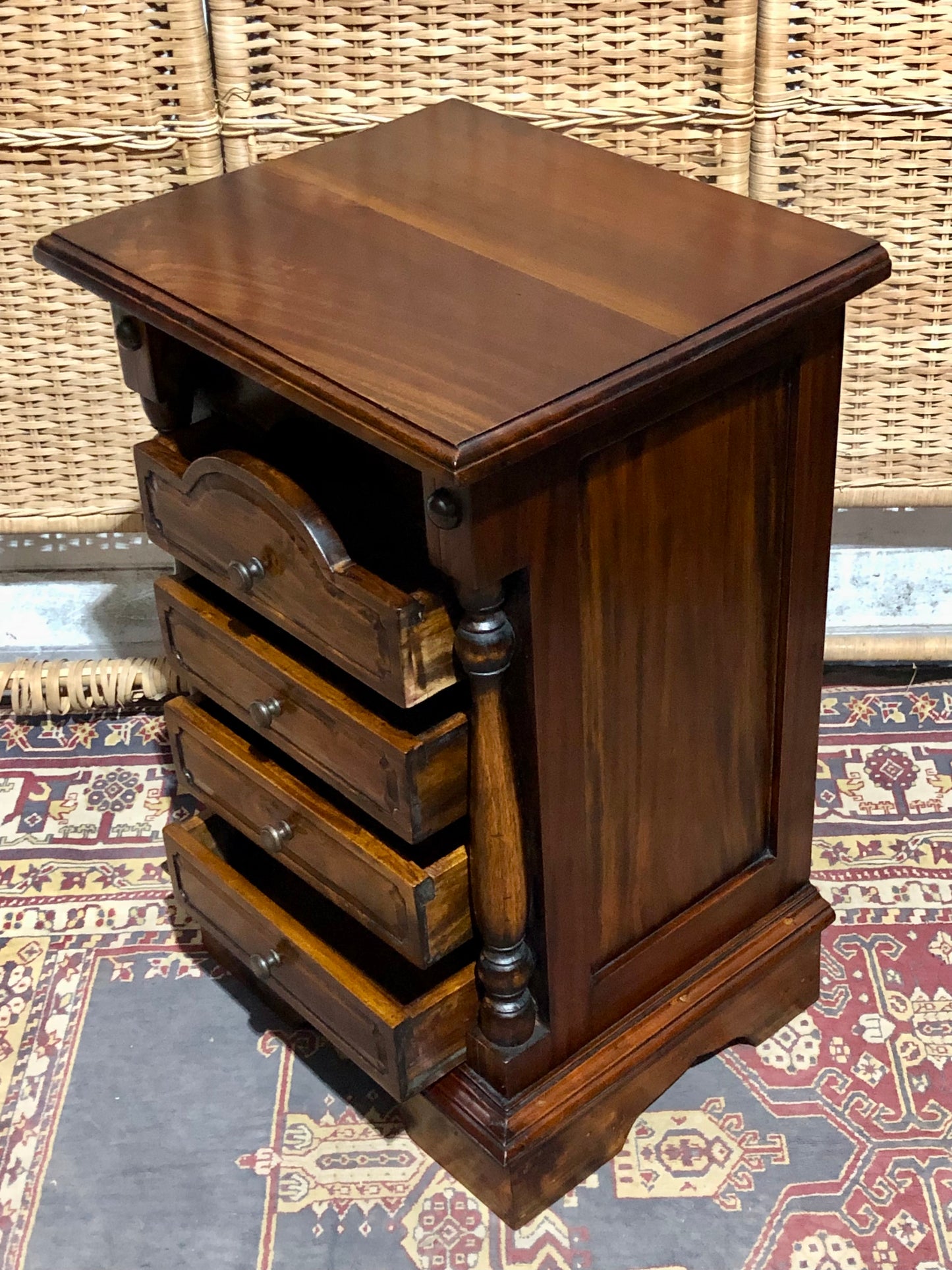 000536...Handsome Pair Of Vintage Mahogany Bedside Chests ( sold )