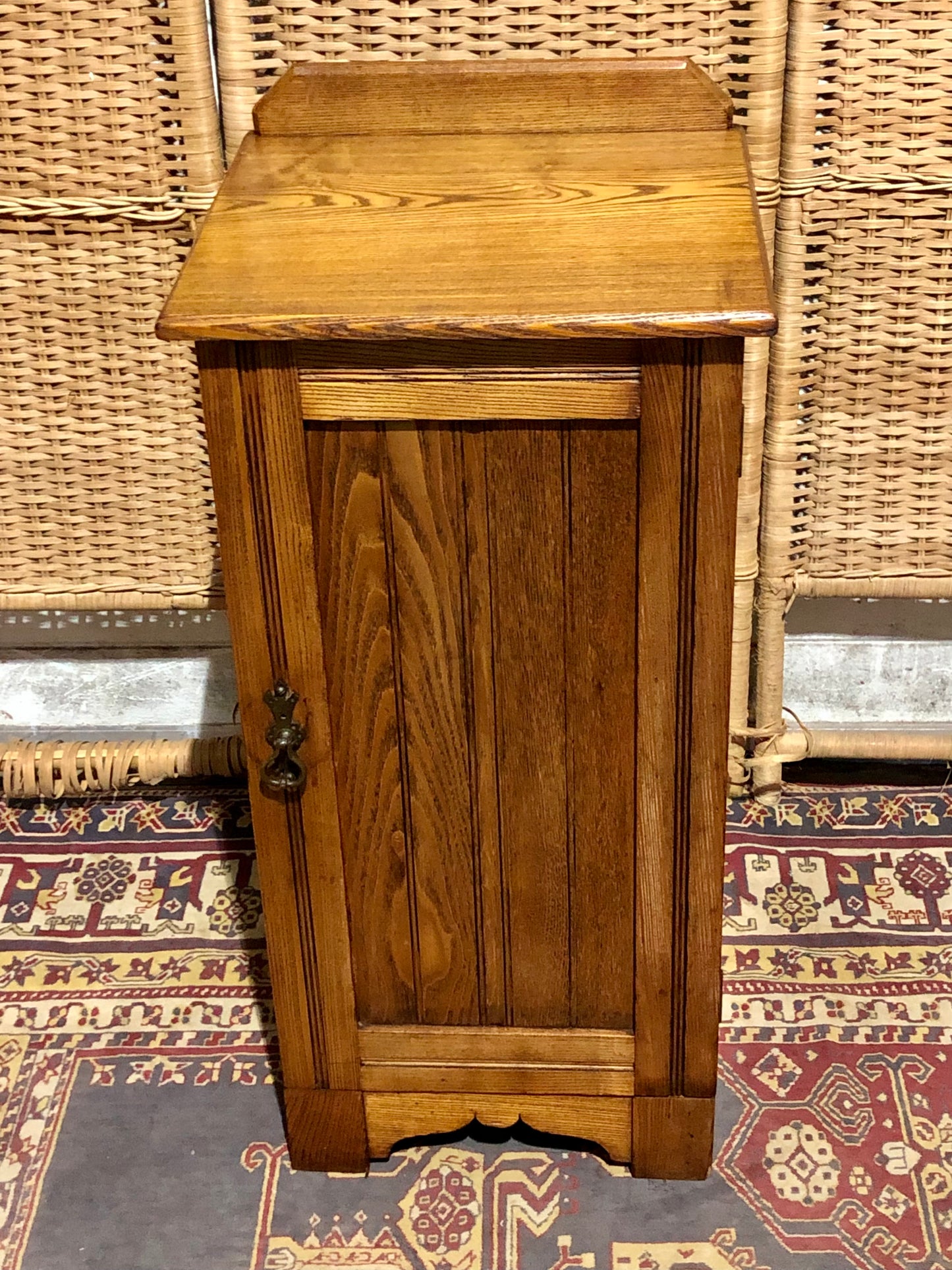000535...Handsome Antique Ash Bedside Table