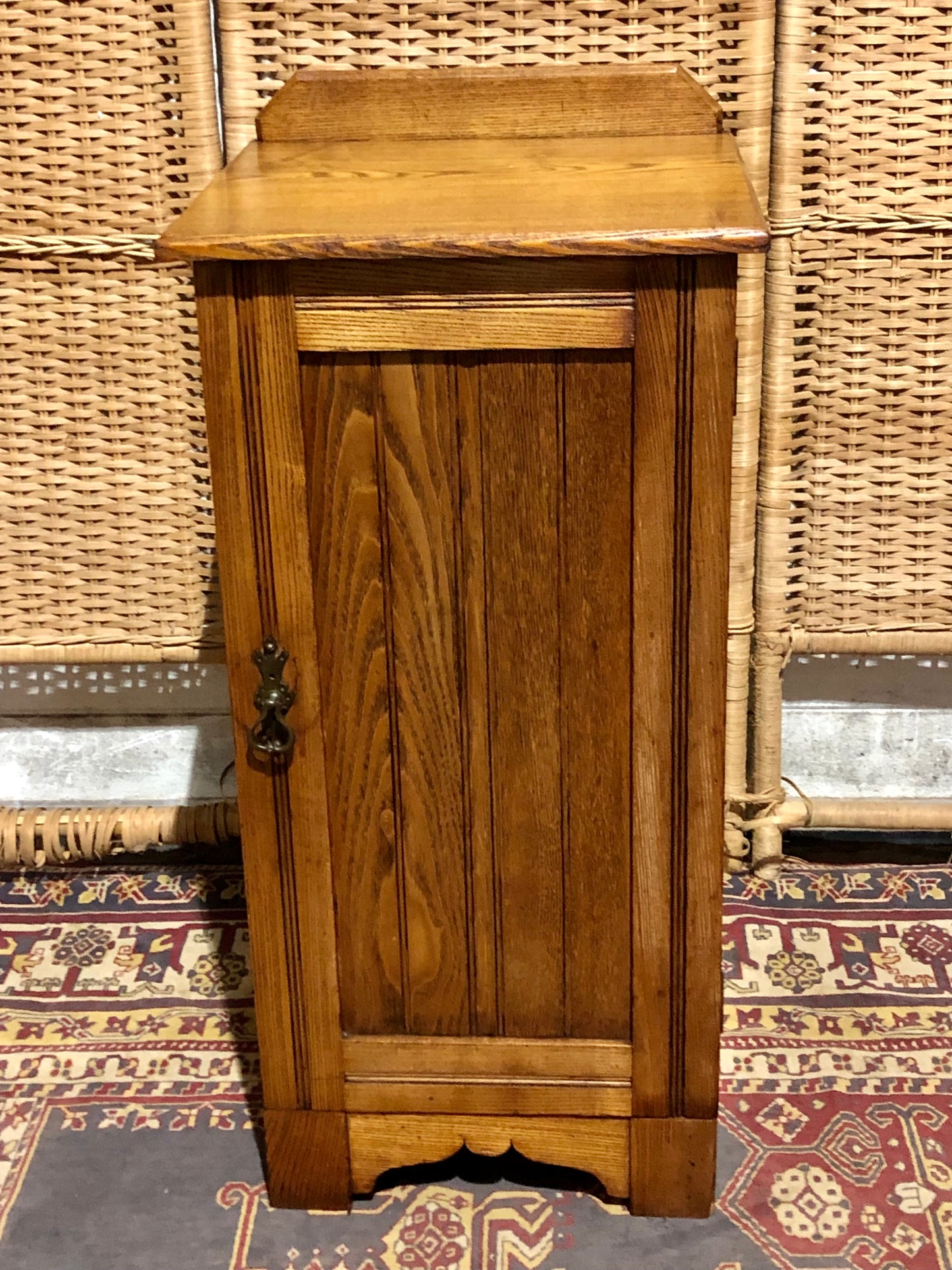 000535...Handsome Antique Ash Bedside Table