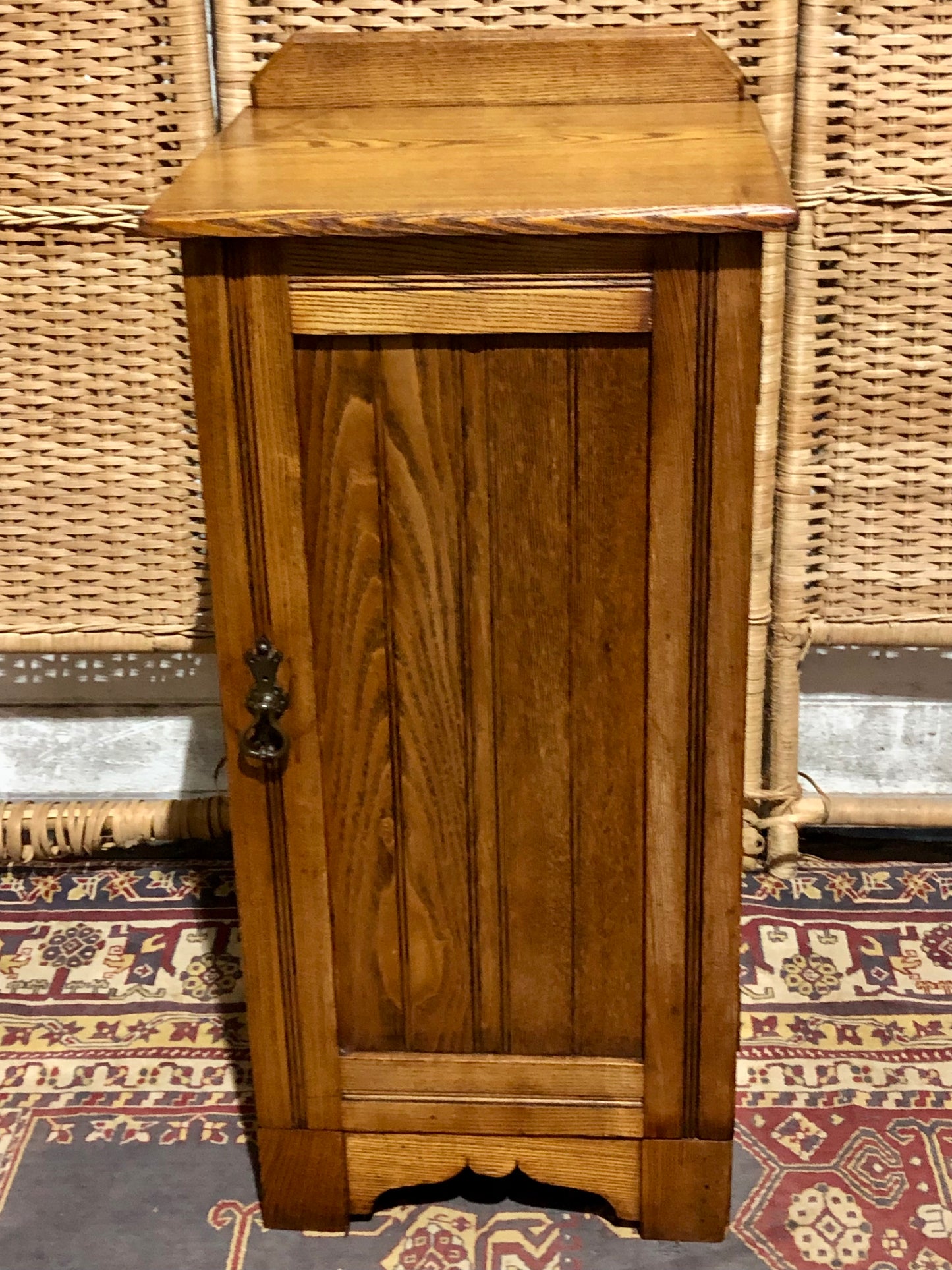 000535...Handsome Antique Ash Bedside Table