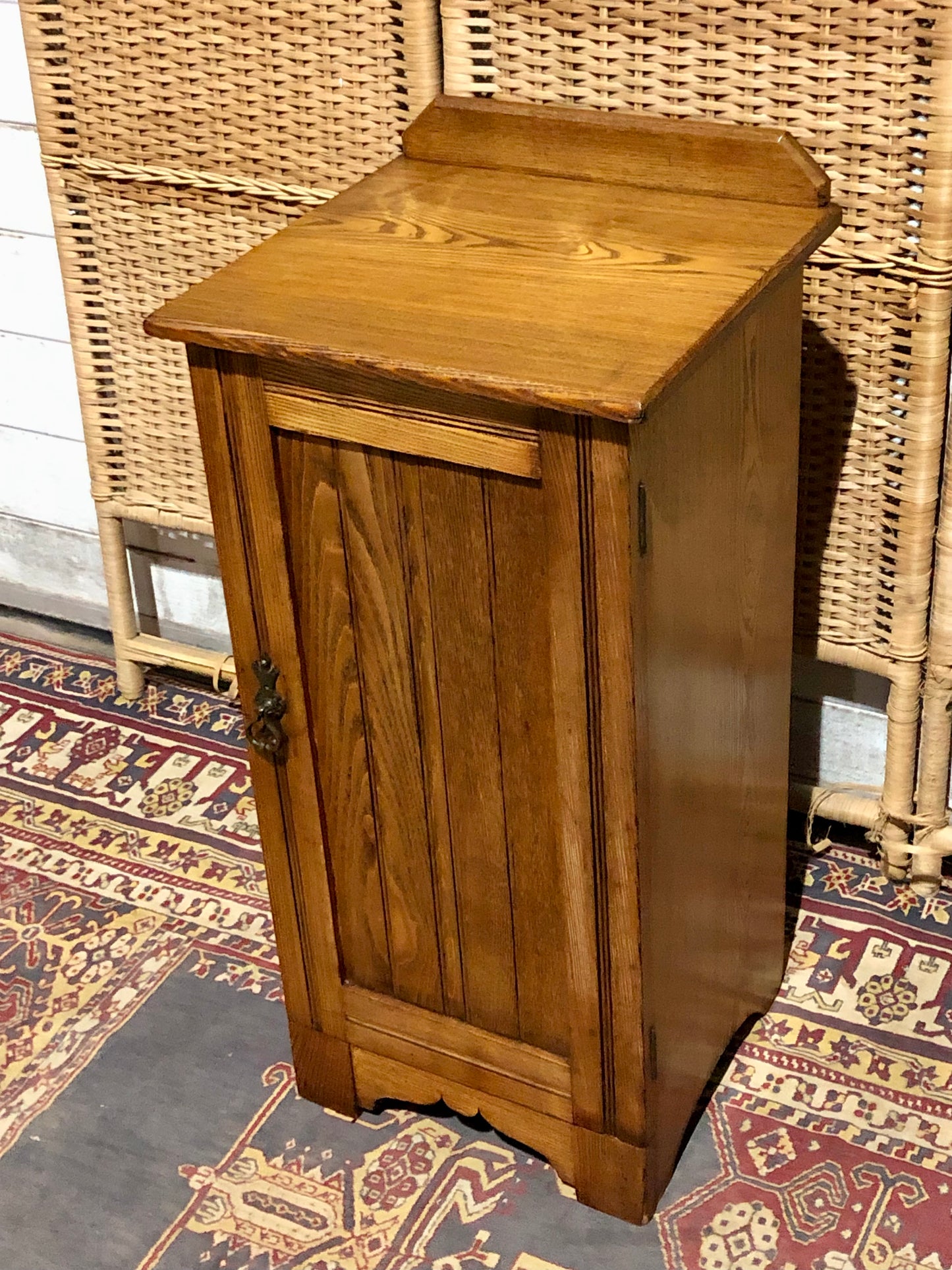 000535...Handsome Antique Ash Bedside Table