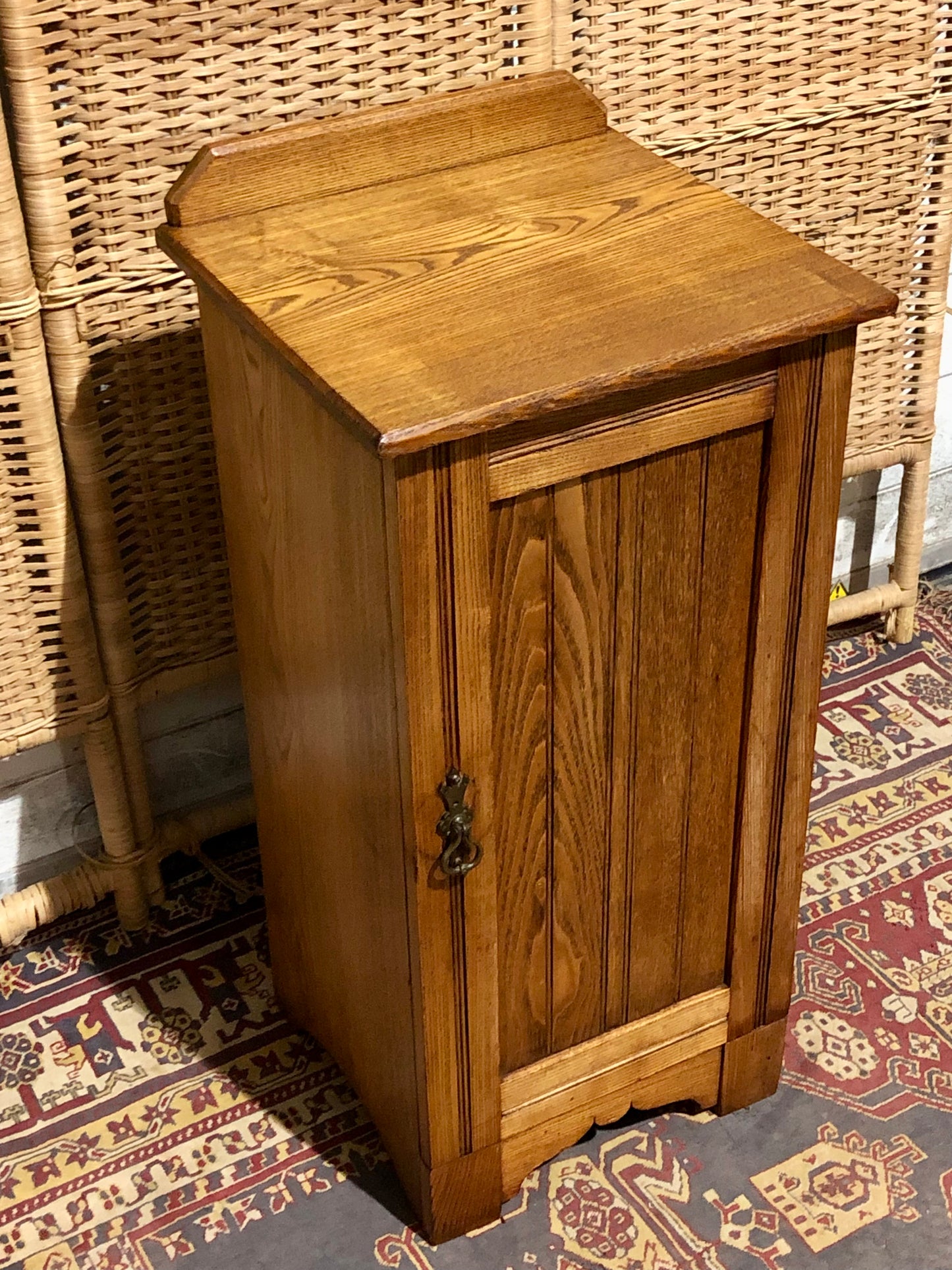 000535...Handsome Antique Ash Bedside Table