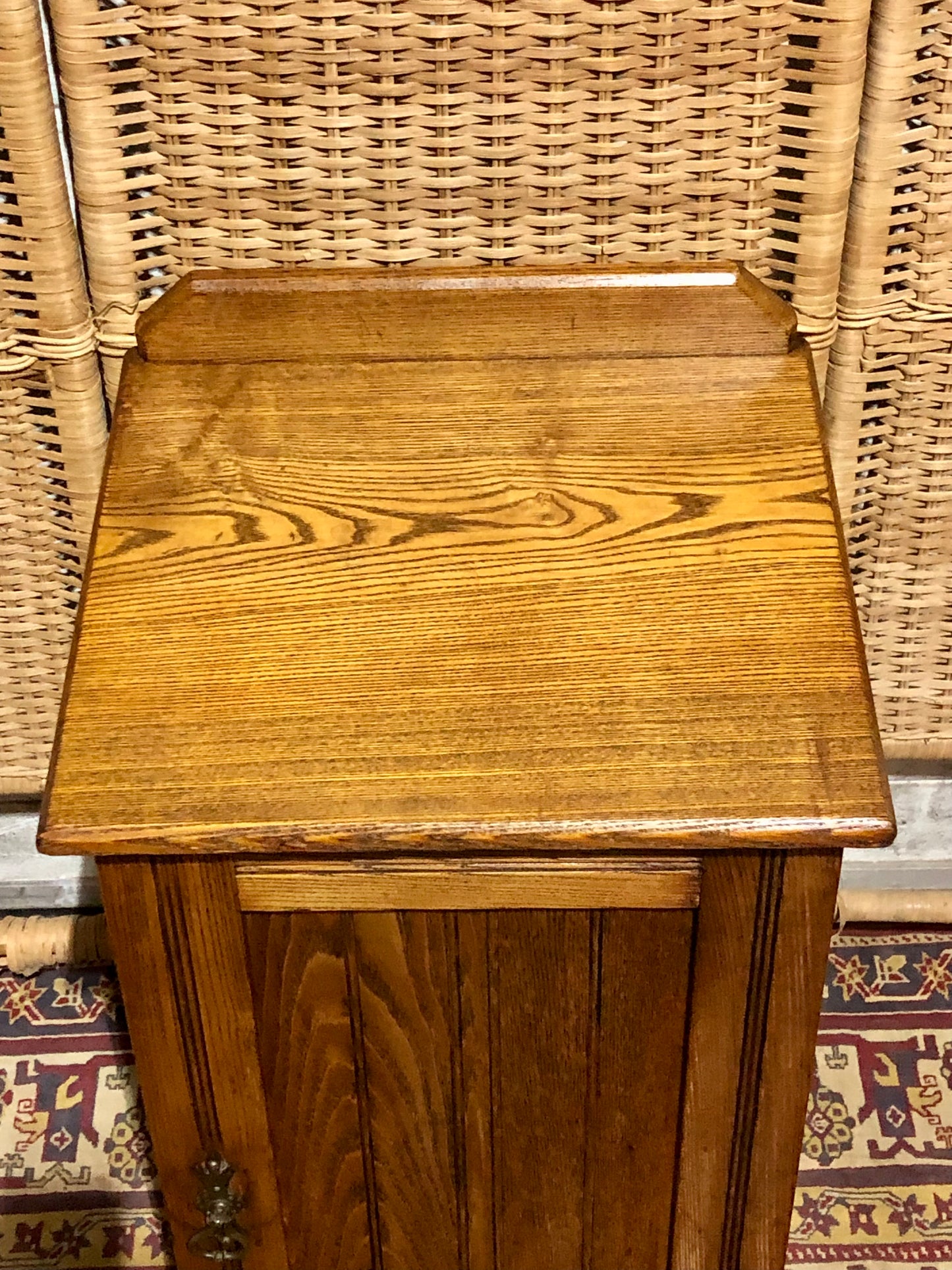 000535...Handsome Antique Ash Bedside Table