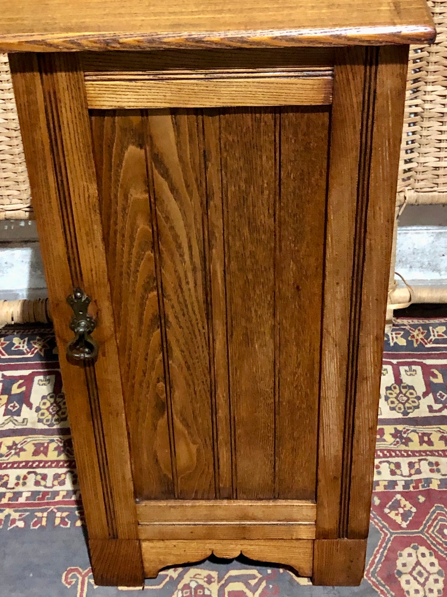 000535...Handsome Antique Ash Bedside Table