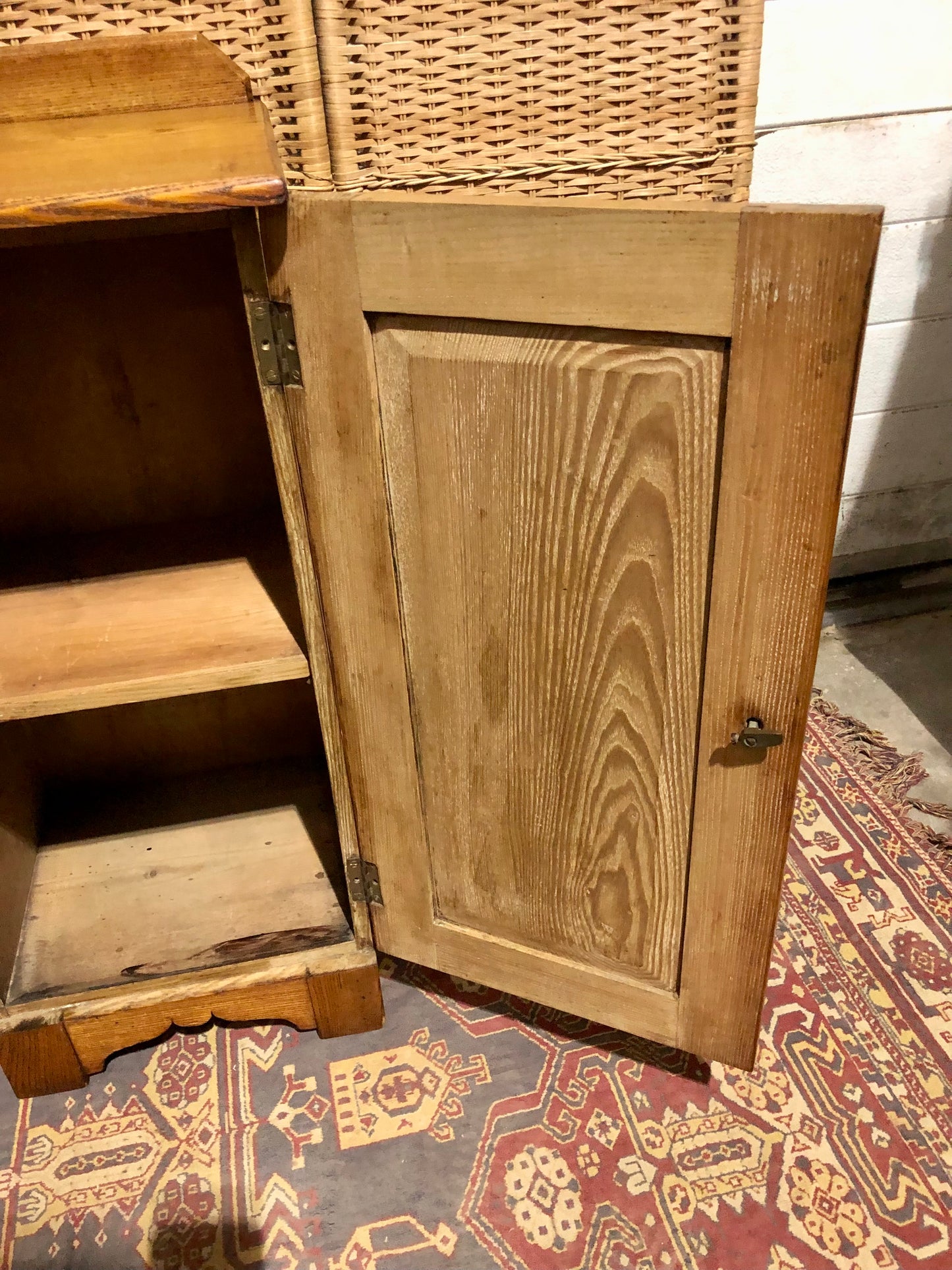 000535...Handsome Antique Ash Bedside Table