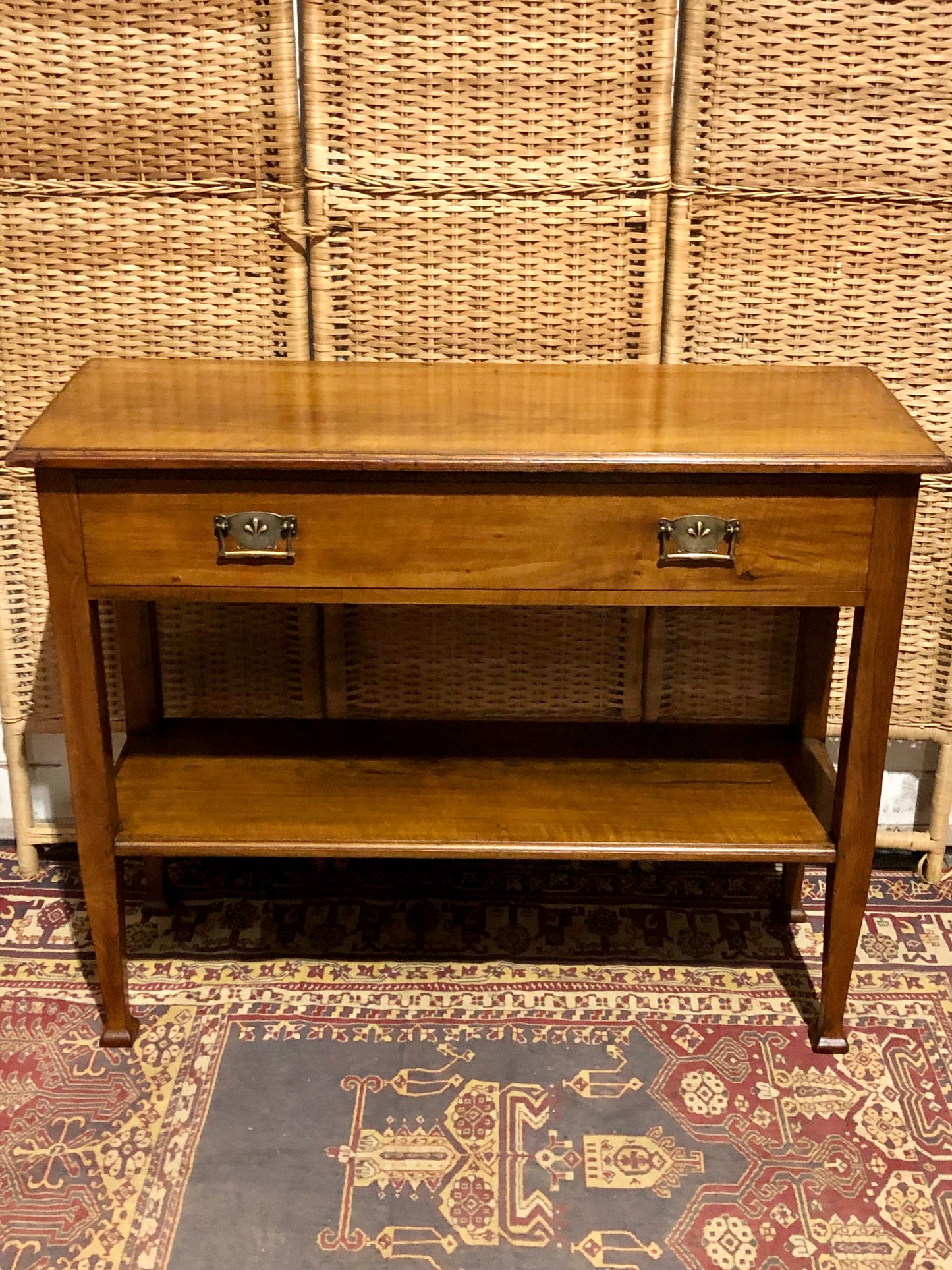 000534....Handsome Arts And Crafts Walnut Side Or Hall Table ( sold )