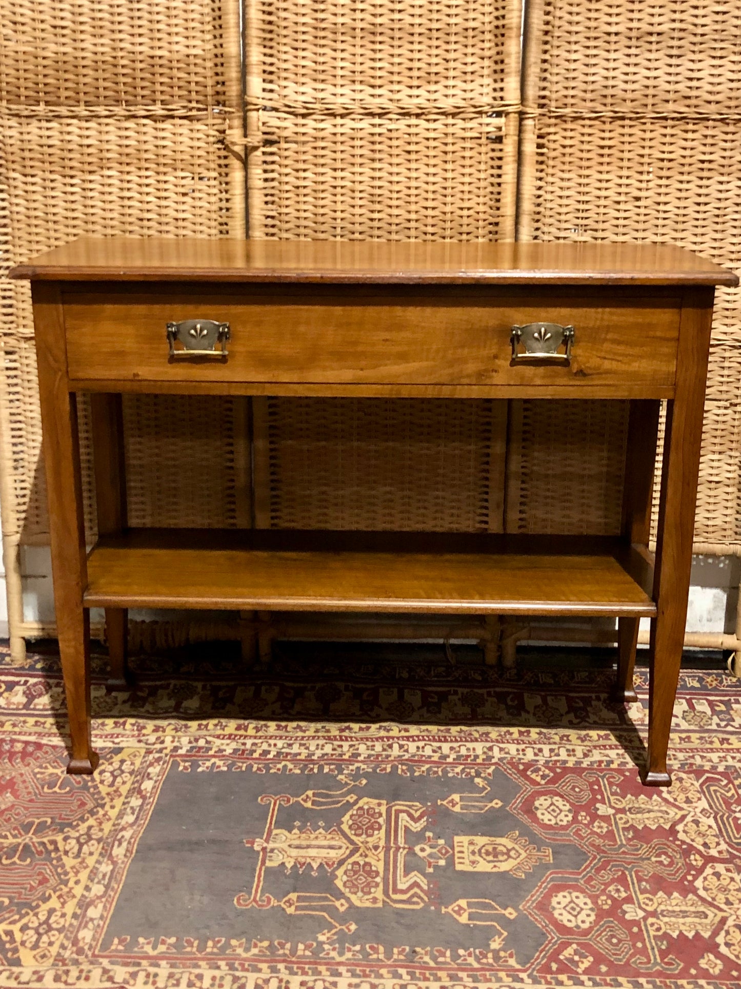 000534....Handsome Arts And Crafts Walnut Side Or Hall Table ( sold )