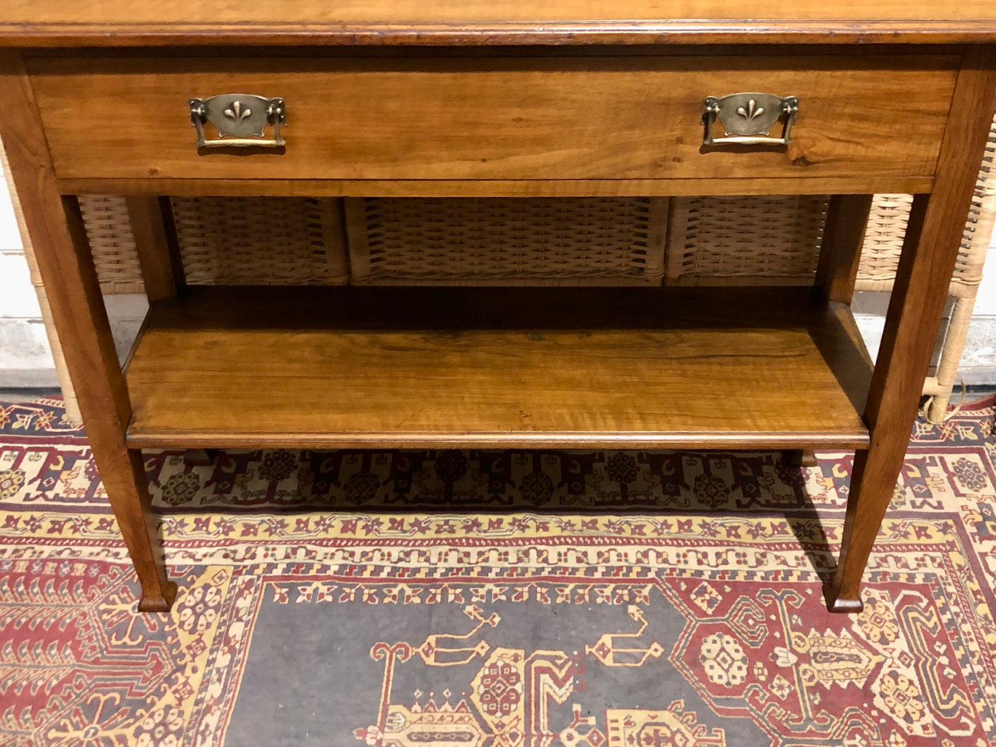 000534....Handsome Arts And Crafts Walnut Side Or Hall Table ( sold )