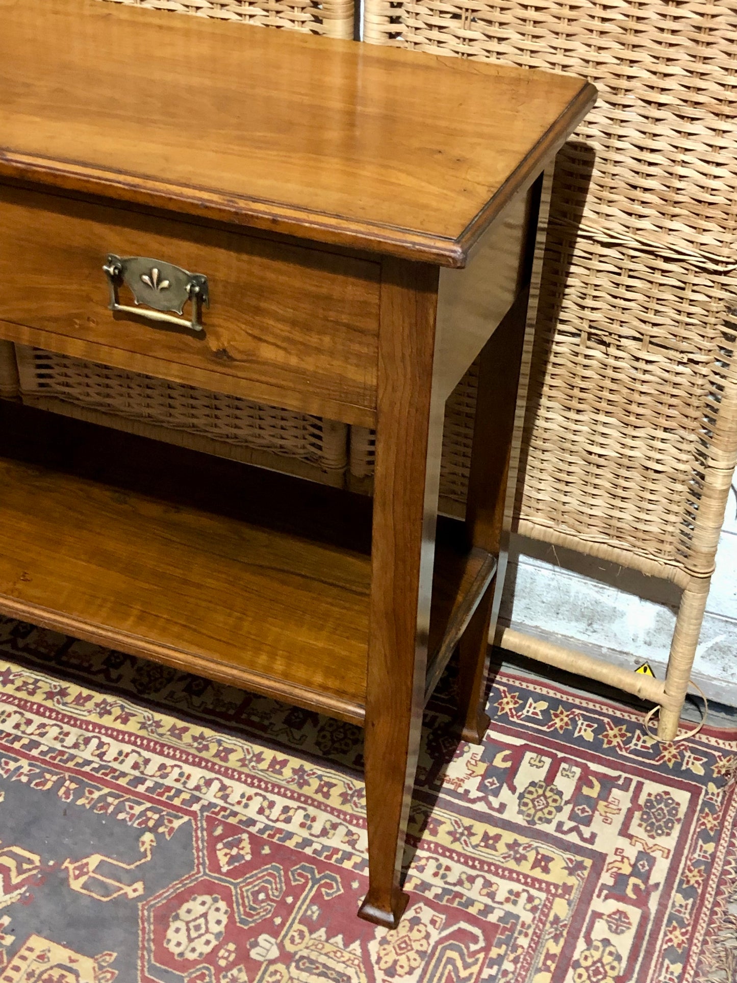 000534....Handsome Arts And Crafts Walnut Side Or Hall Table ( sold )