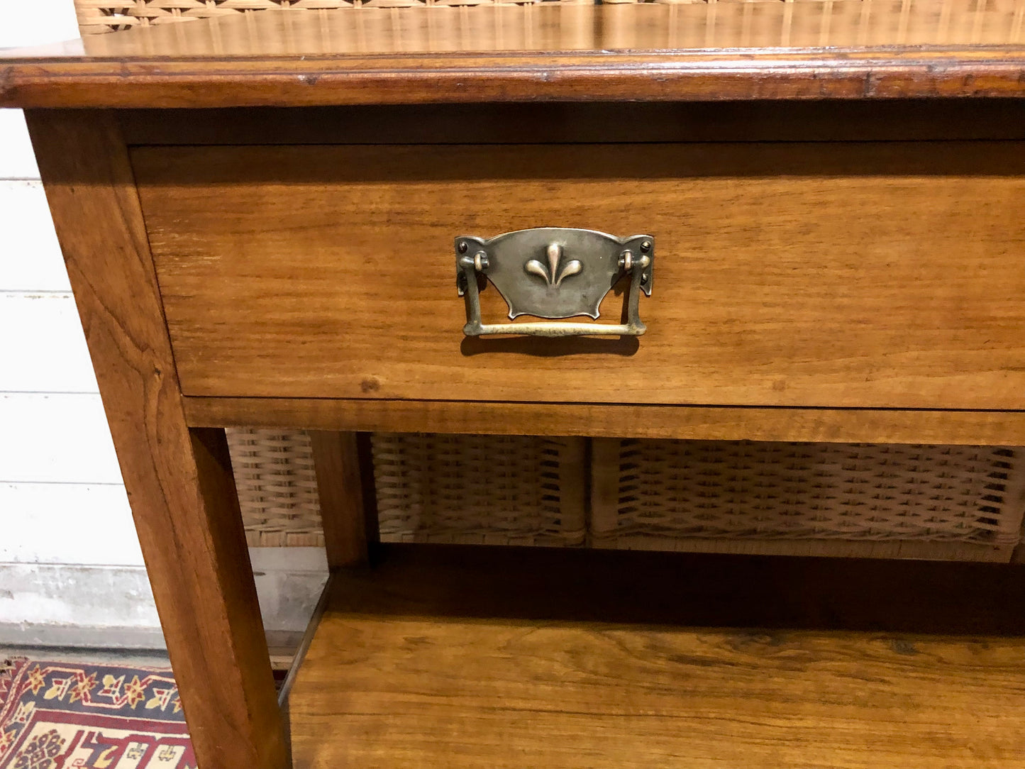 000534....Handsome Arts And Crafts Walnut Side Or Hall Table ( sold )