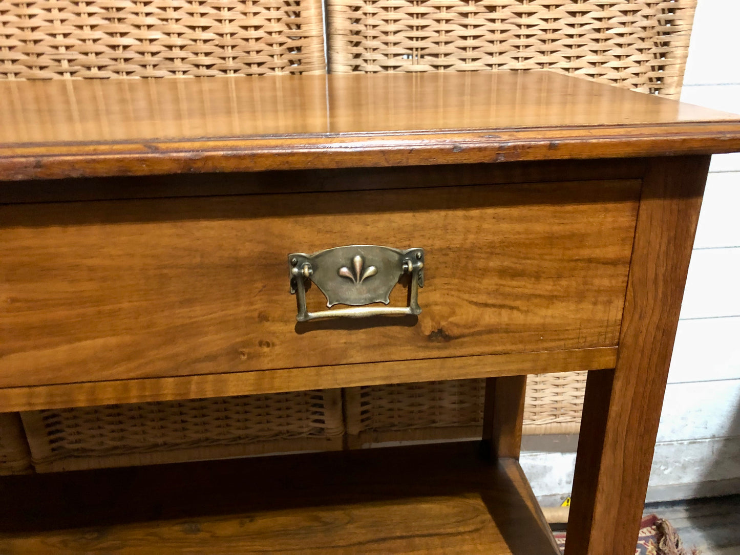 000534....Handsome Arts And Crafts Walnut Side Or Hall Table ( sold )